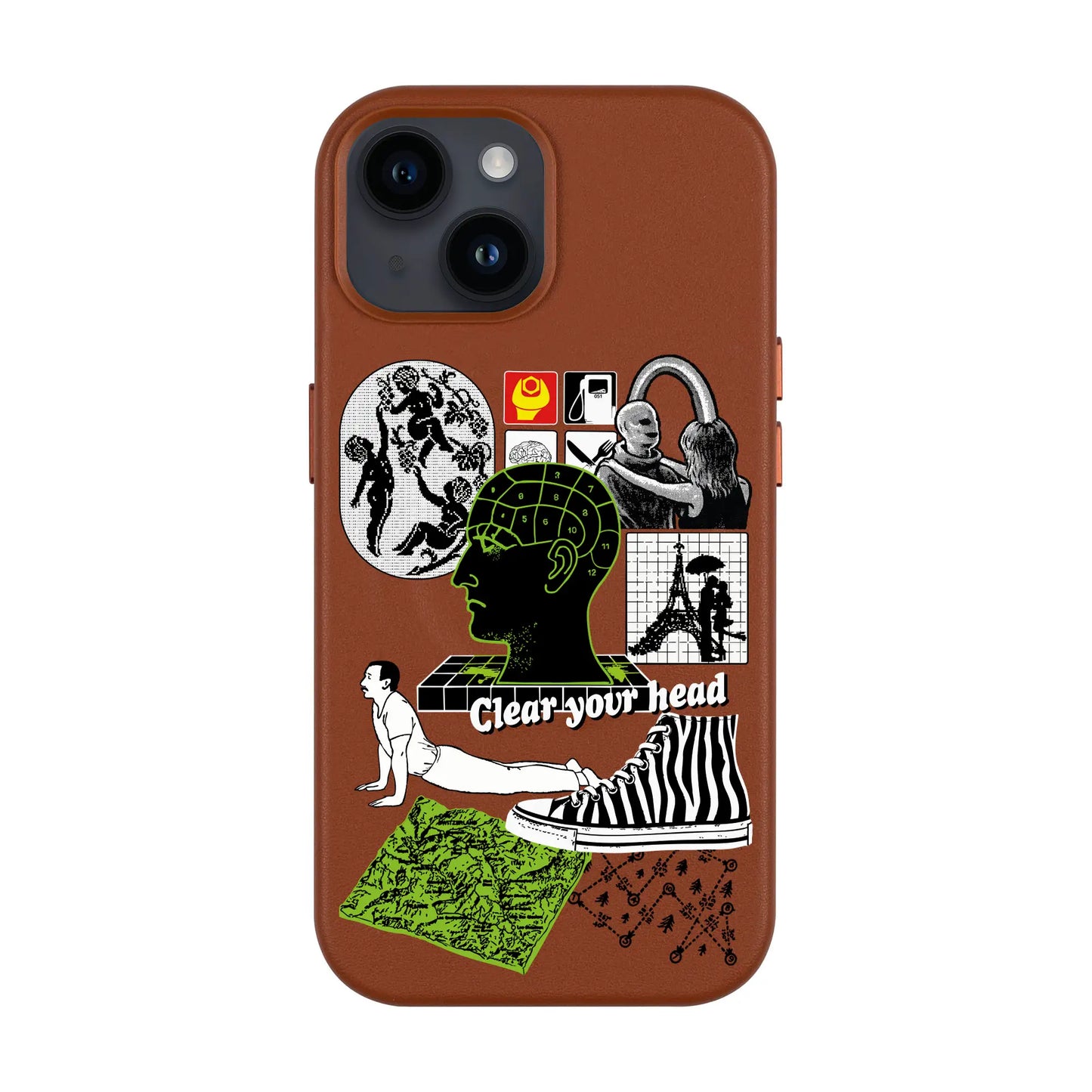 CLEAR YOUR HEAD-iPhone 14 Leather Kılıf MagSafe Özellikli