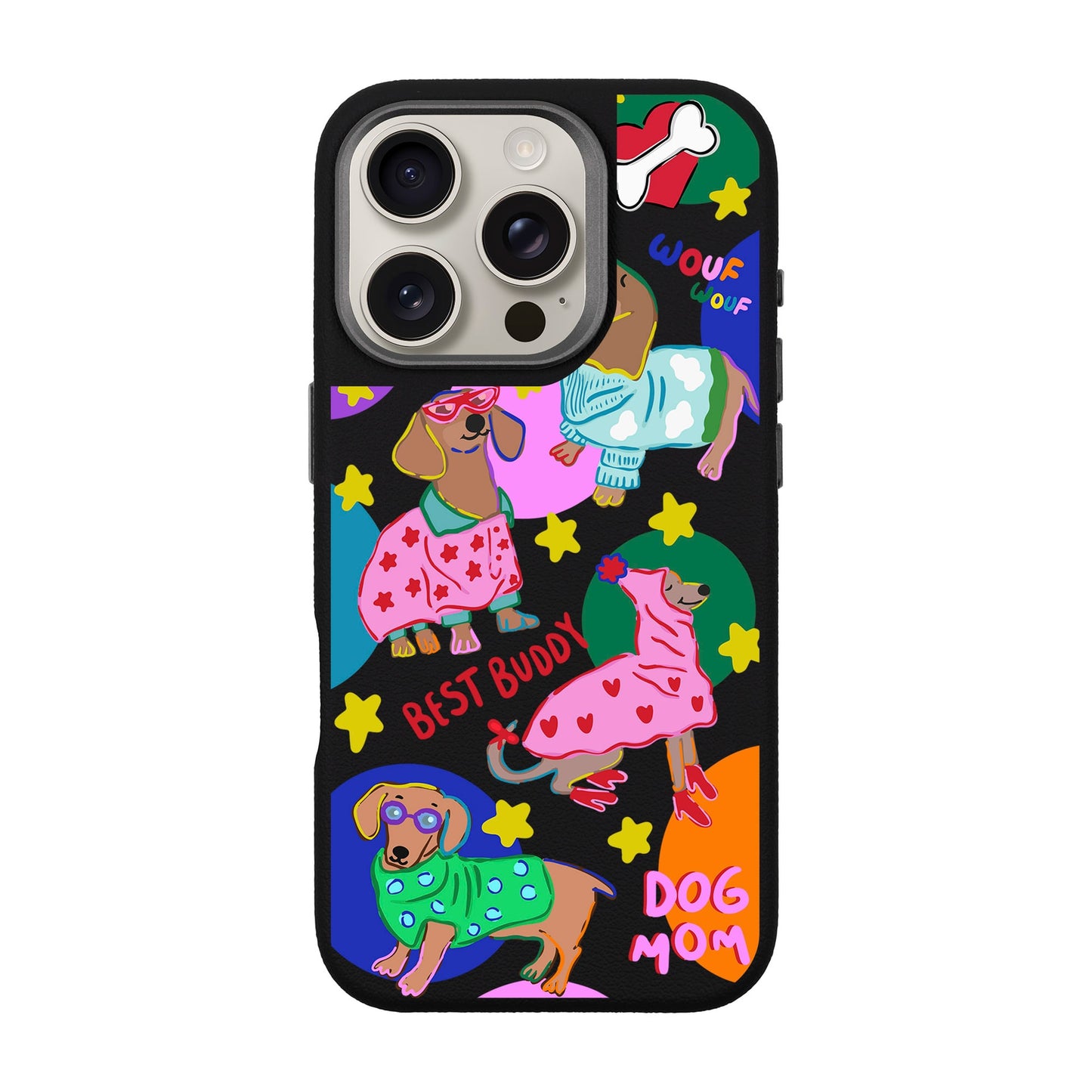 DOG MOM-iPhone 16 Pro Leather Premium Kılıf MagSafe Özellikli