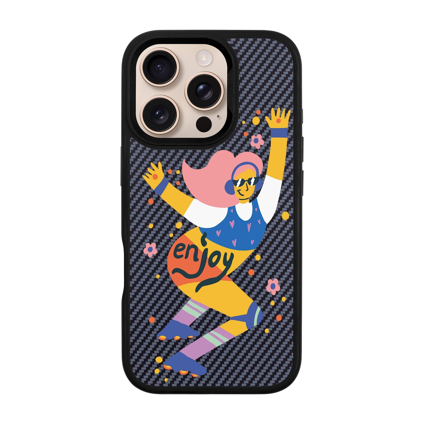 ENJOY-iPhone 16 Pro Plaid Kılıf MagSafe Özellikli
