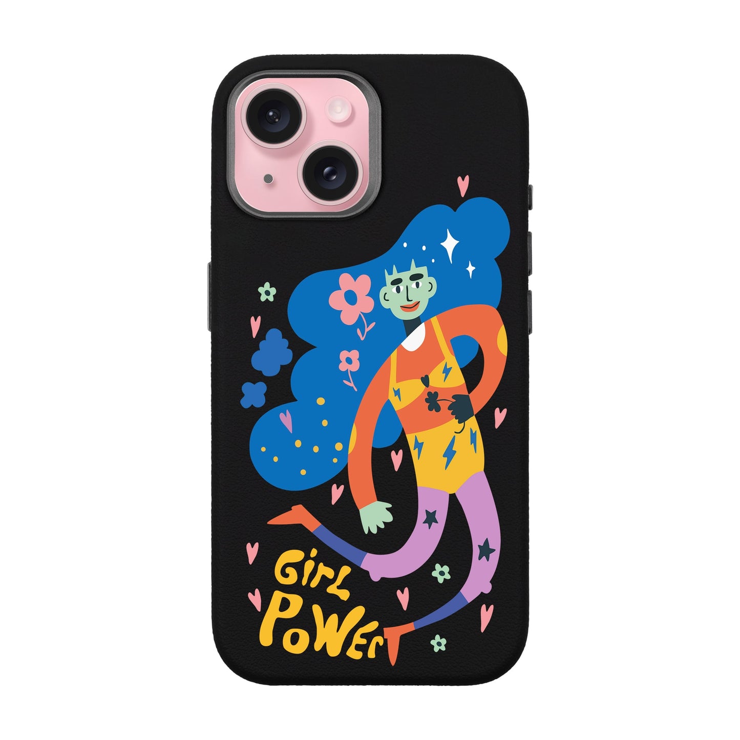 GIRL POWER-iPhone 15 Leather Premium Kılıf MagSafe Özellikli