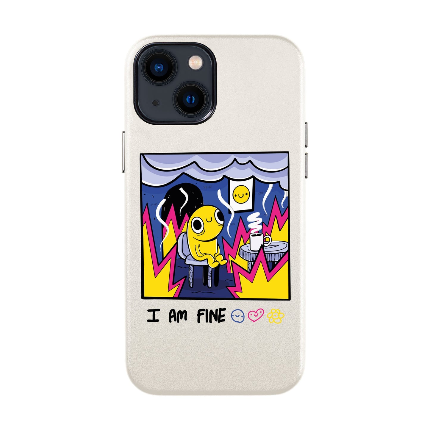 I AM FINE-iPhone 14 Leather Kılıf