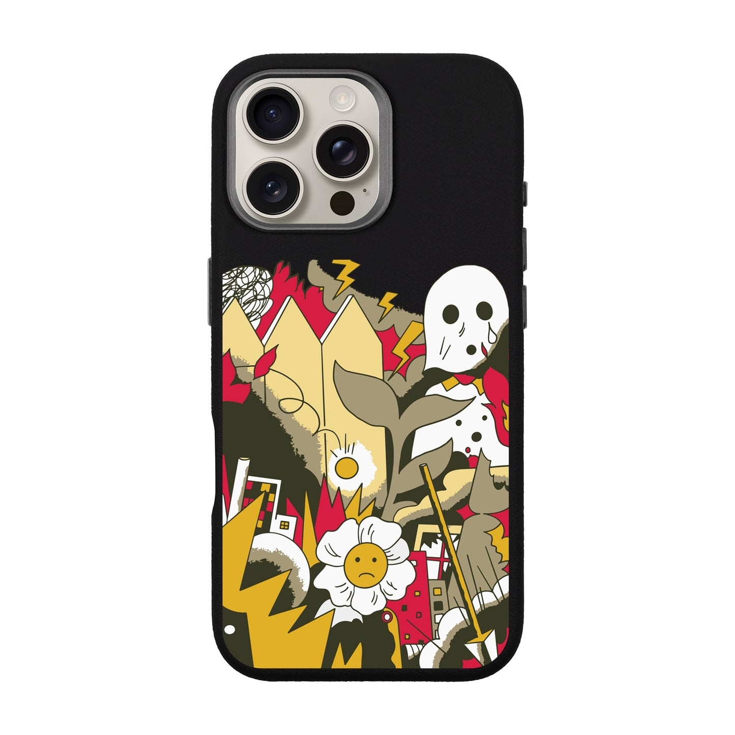 EVERYTHING IS BURNING-iPhone 16 Pro Max Leather Premium Kılıf MagSafe Özellikli