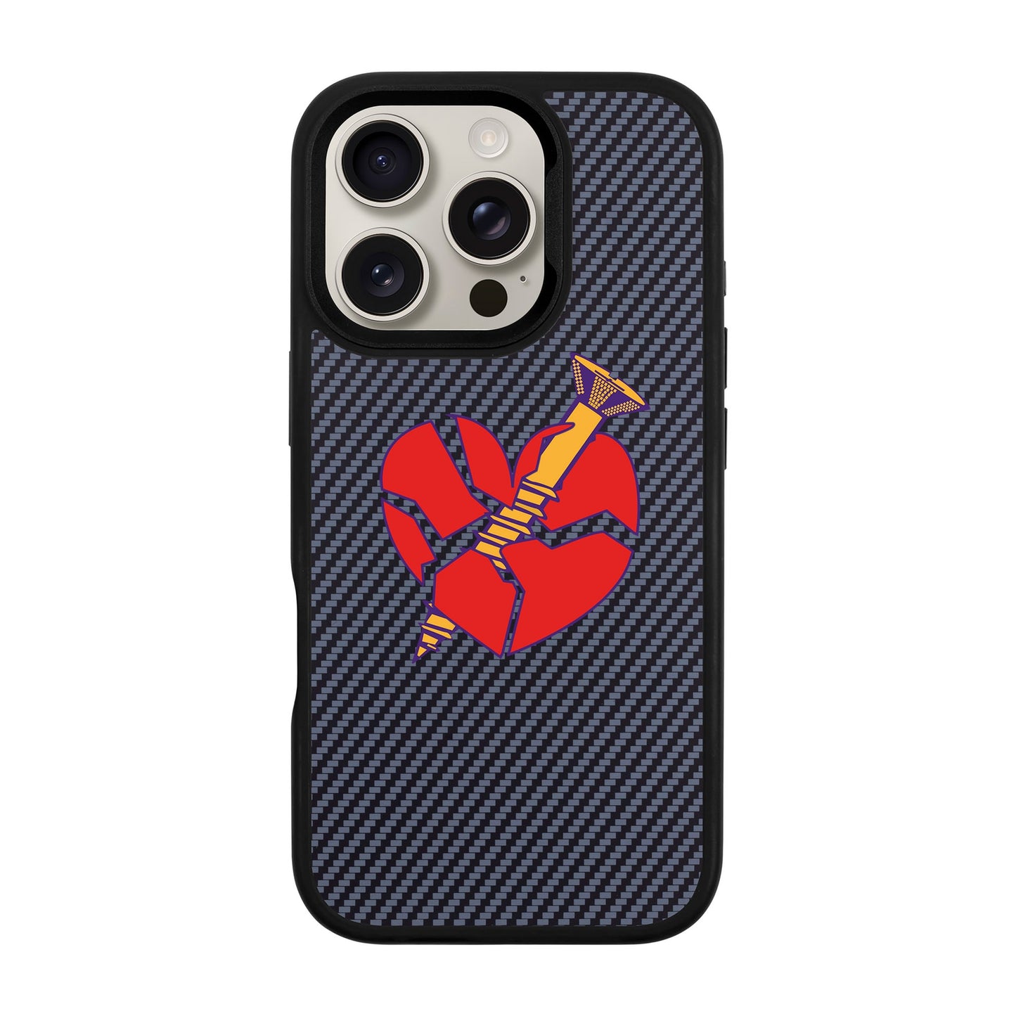 BROKEN HEART-iPhone 16 Pro Plaid Kılıf MagSafe Özellikli
