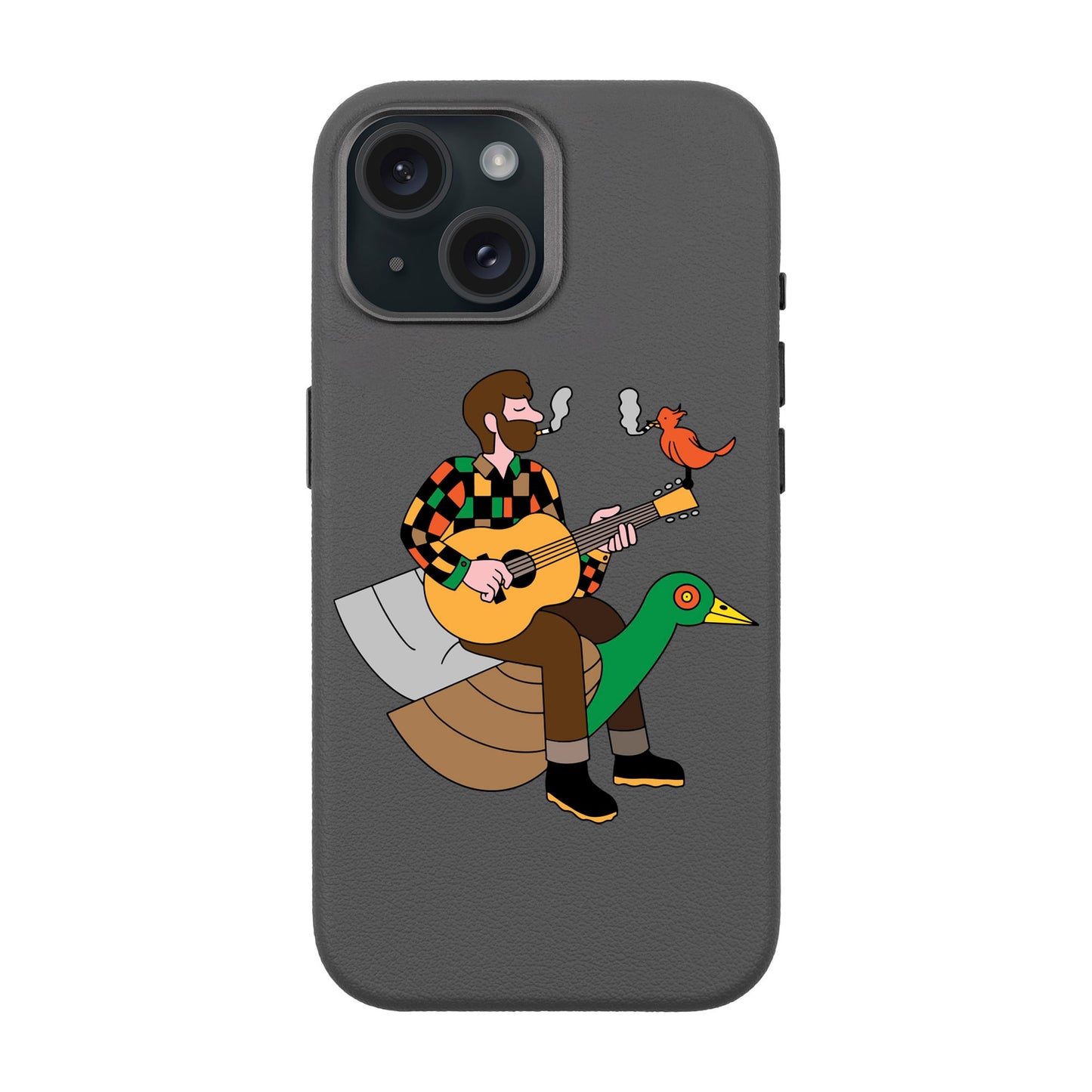 BIRDS OF A FEATHER-iPhone 15 Leather Premium Kılıf MagSafe Özellikli