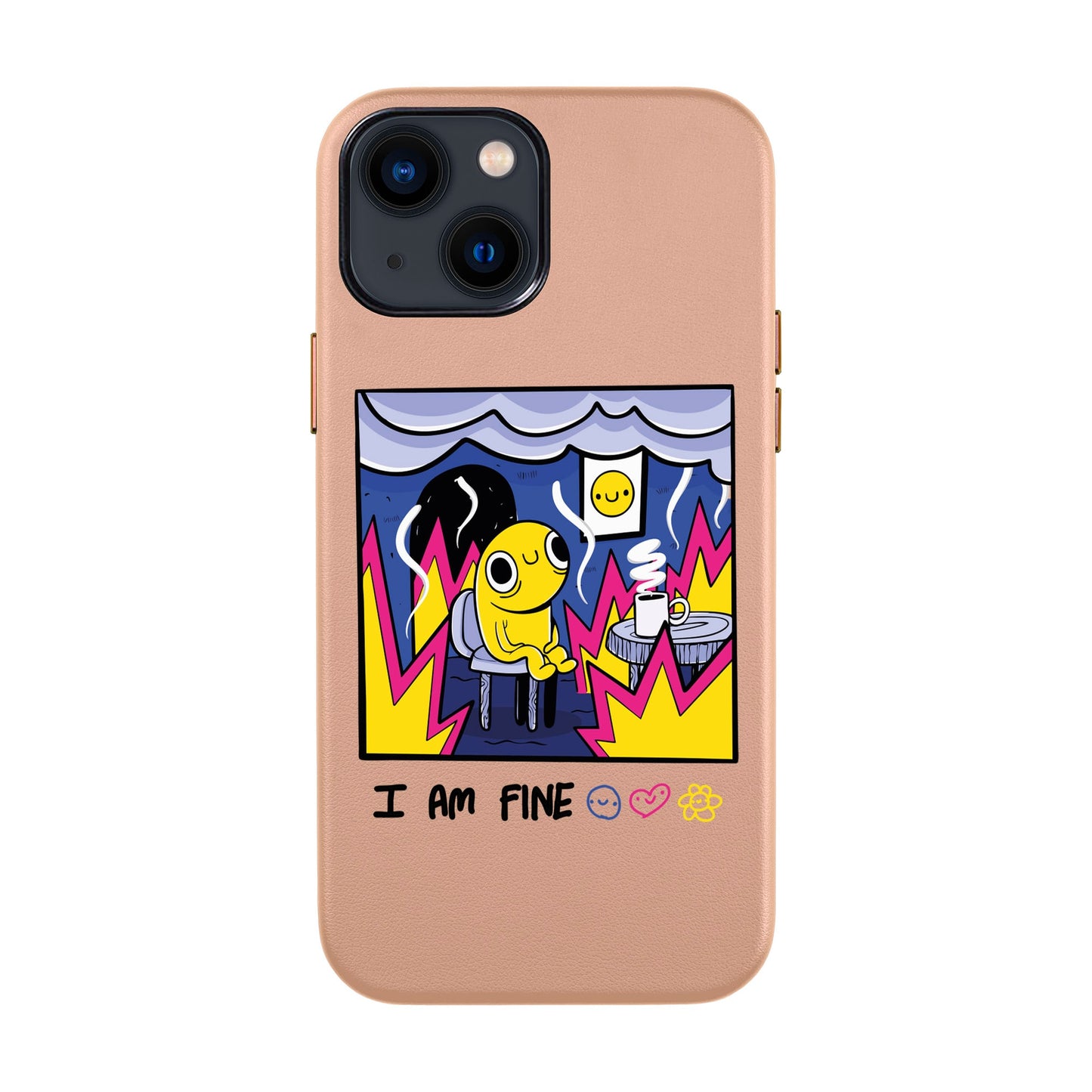 I AM FINE-iPhone 14 Leather Kılıf