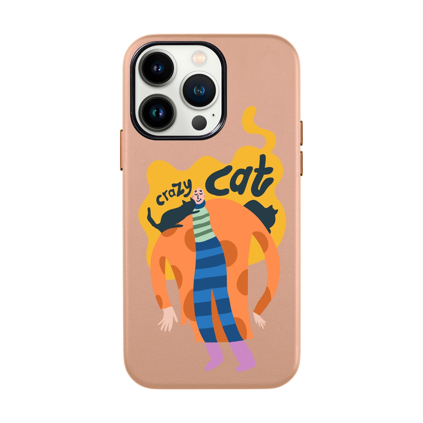 CRAZY CAT-iPhone 13 Pro Max Leather Kılıf