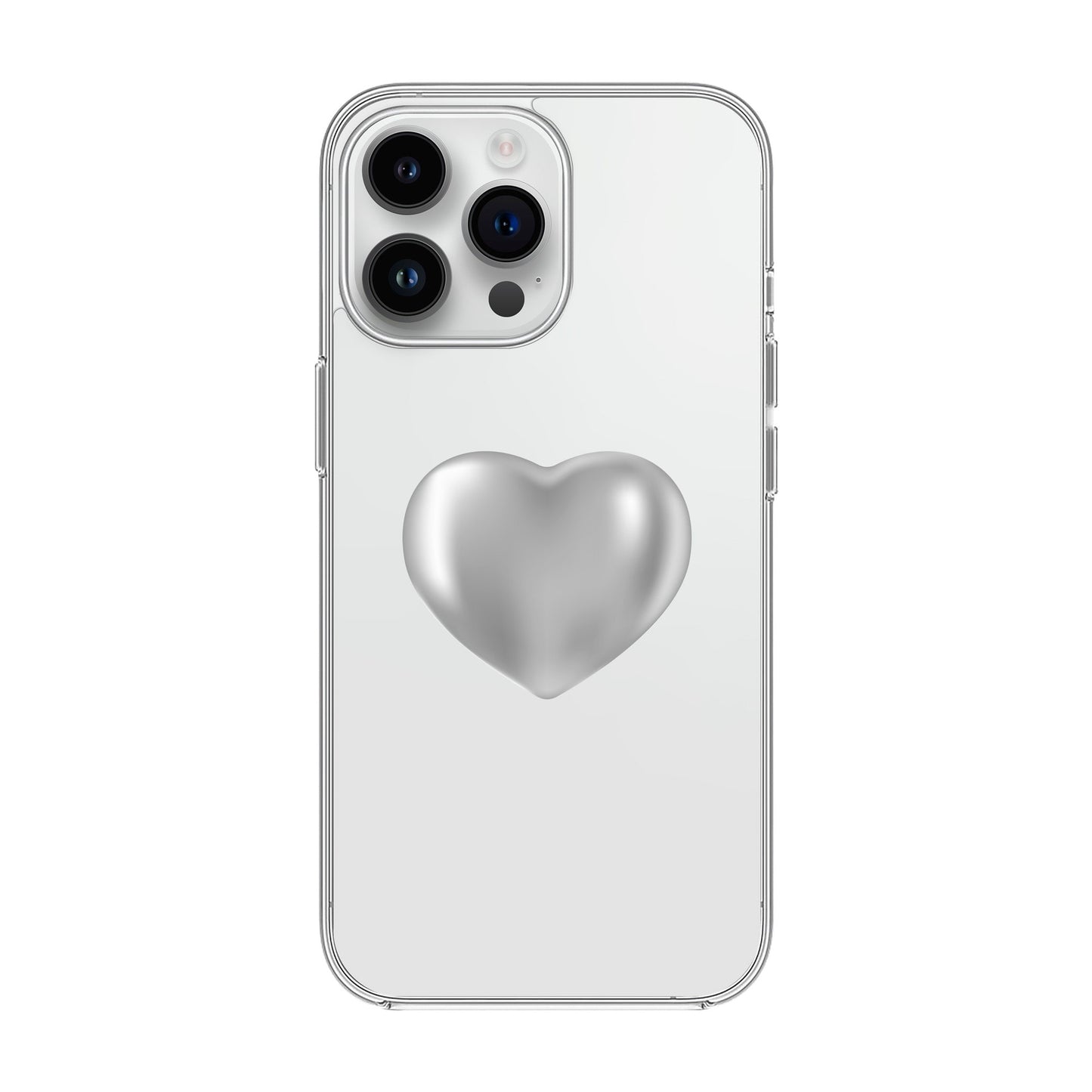 SILVER HEART-iPhone 15 Pro Max Solid Kılıf