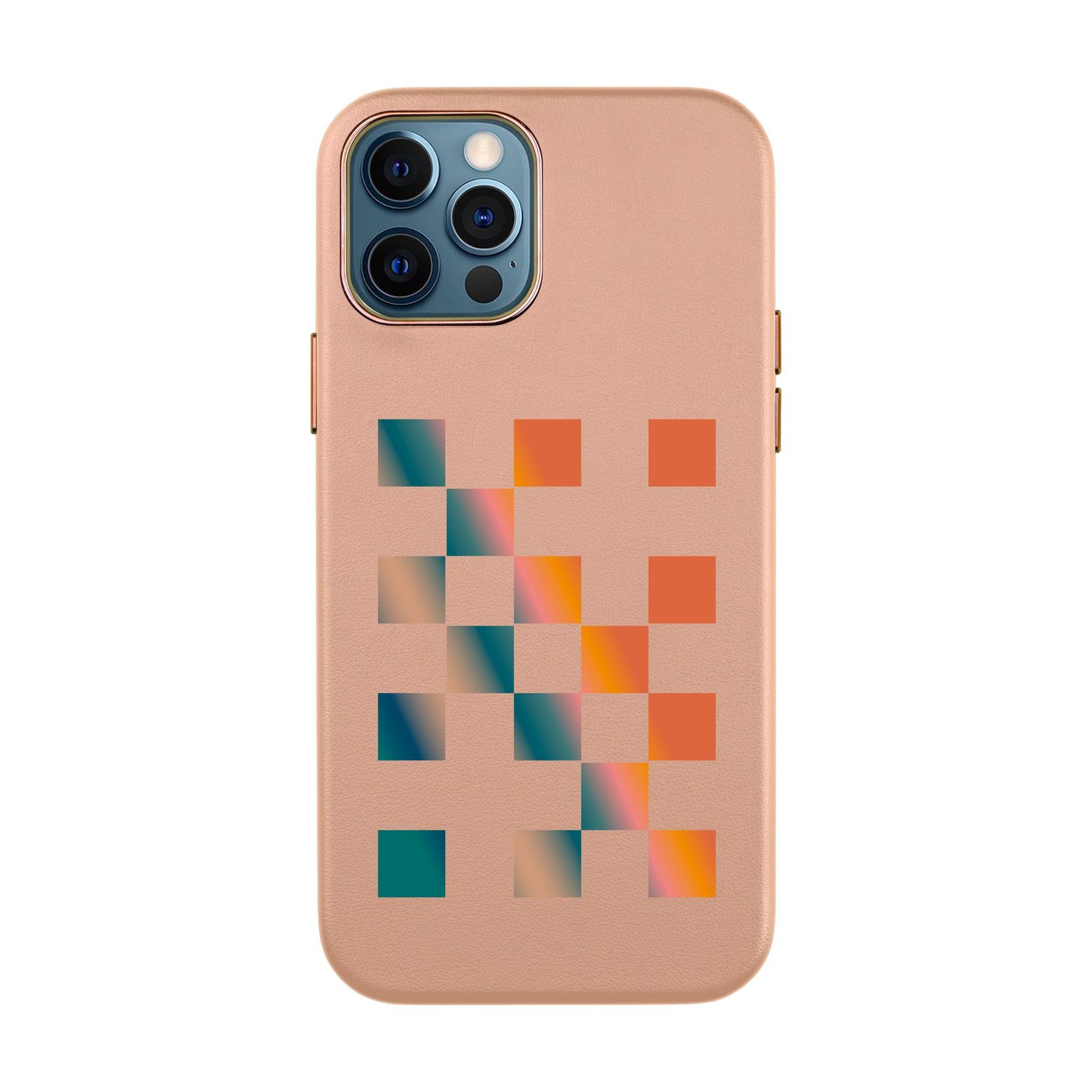 GRADIENT CHECKMATE-iPhone 11 Pro Max Leather Kılıf