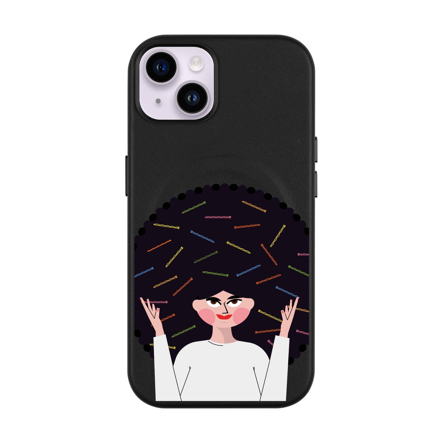 TANGLES OF HAPPINESS-iPhone 14 Plus Leather Kılıf MagSafe Özellikli