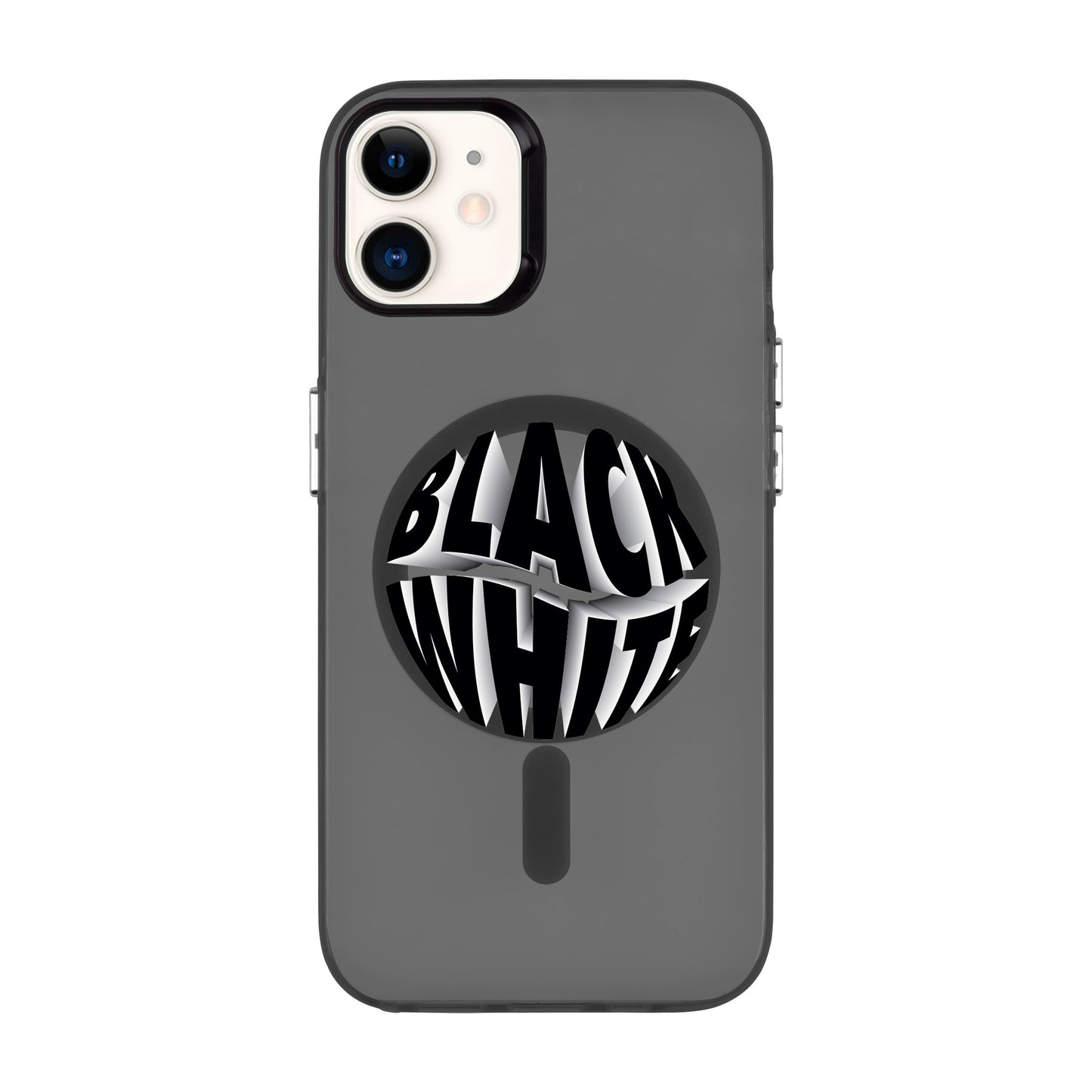 BLACK WHITE-iPhone 11 Hold Kılıf MagSafe Özellikli