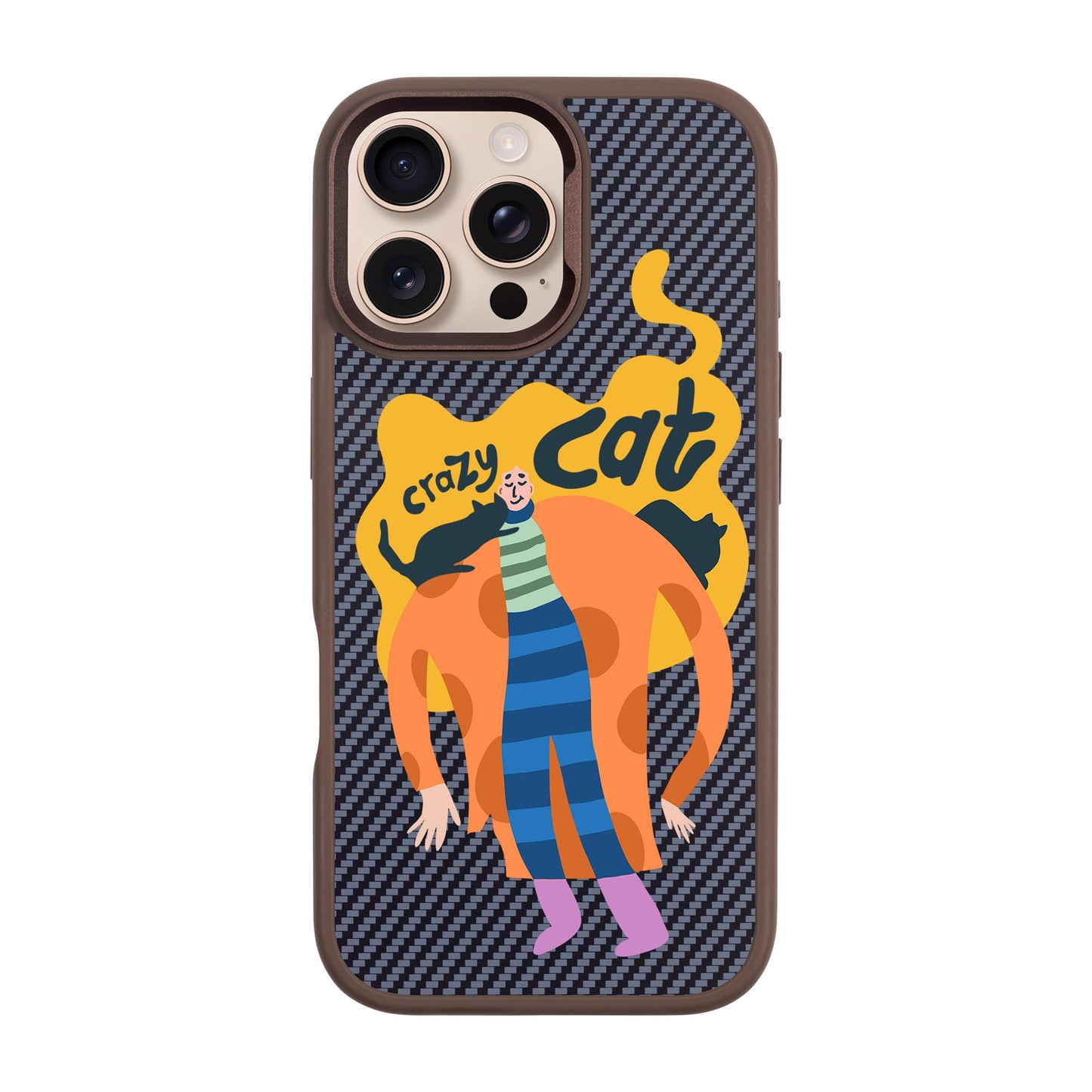 CRAZY CAT-iPhone 16 Pro Max Plaid Kılıf MagSafe Özellikli