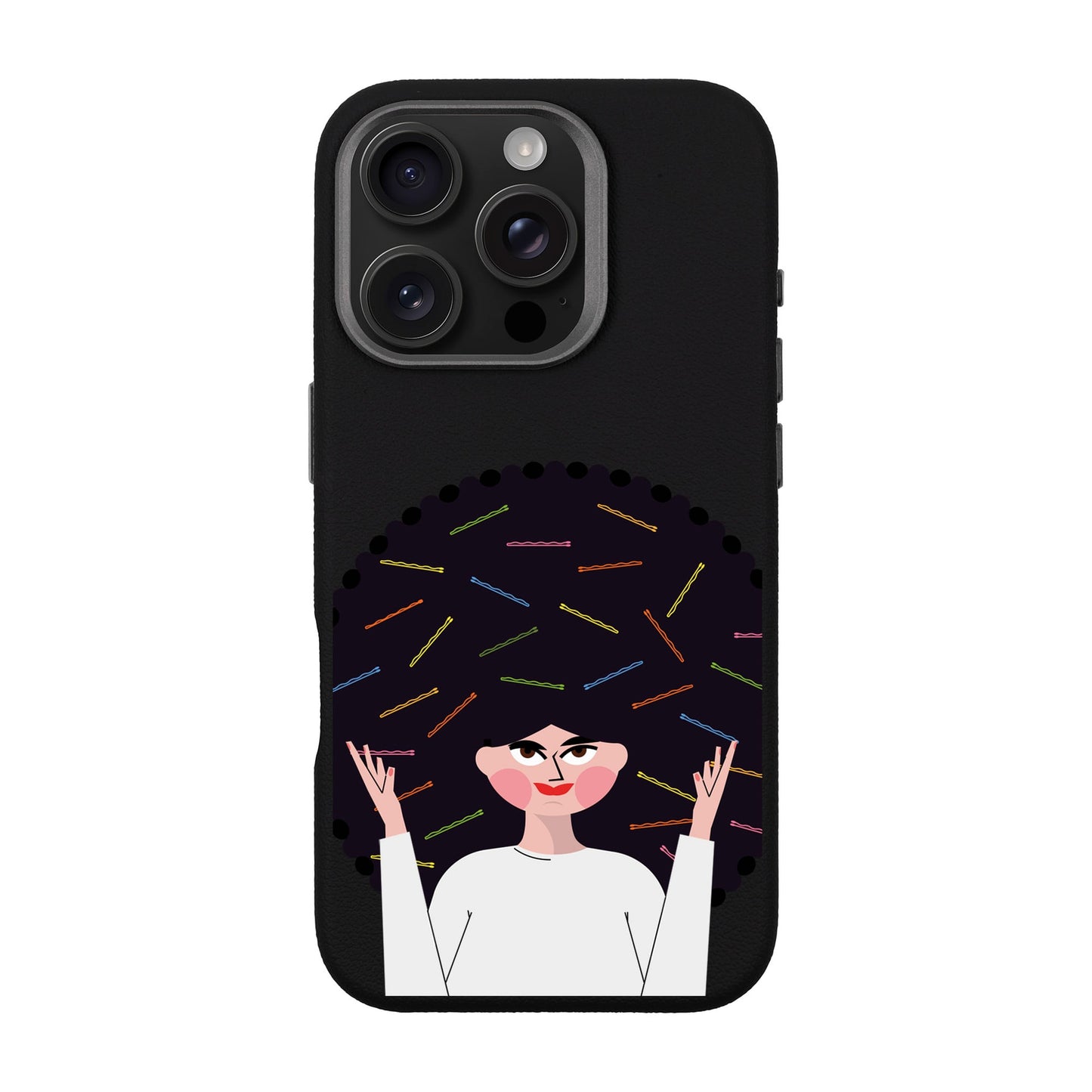 TANGLES OF HAPPINESS-iPhone 16 Pro Leather Premium Kılıf MagSafe Özellikli