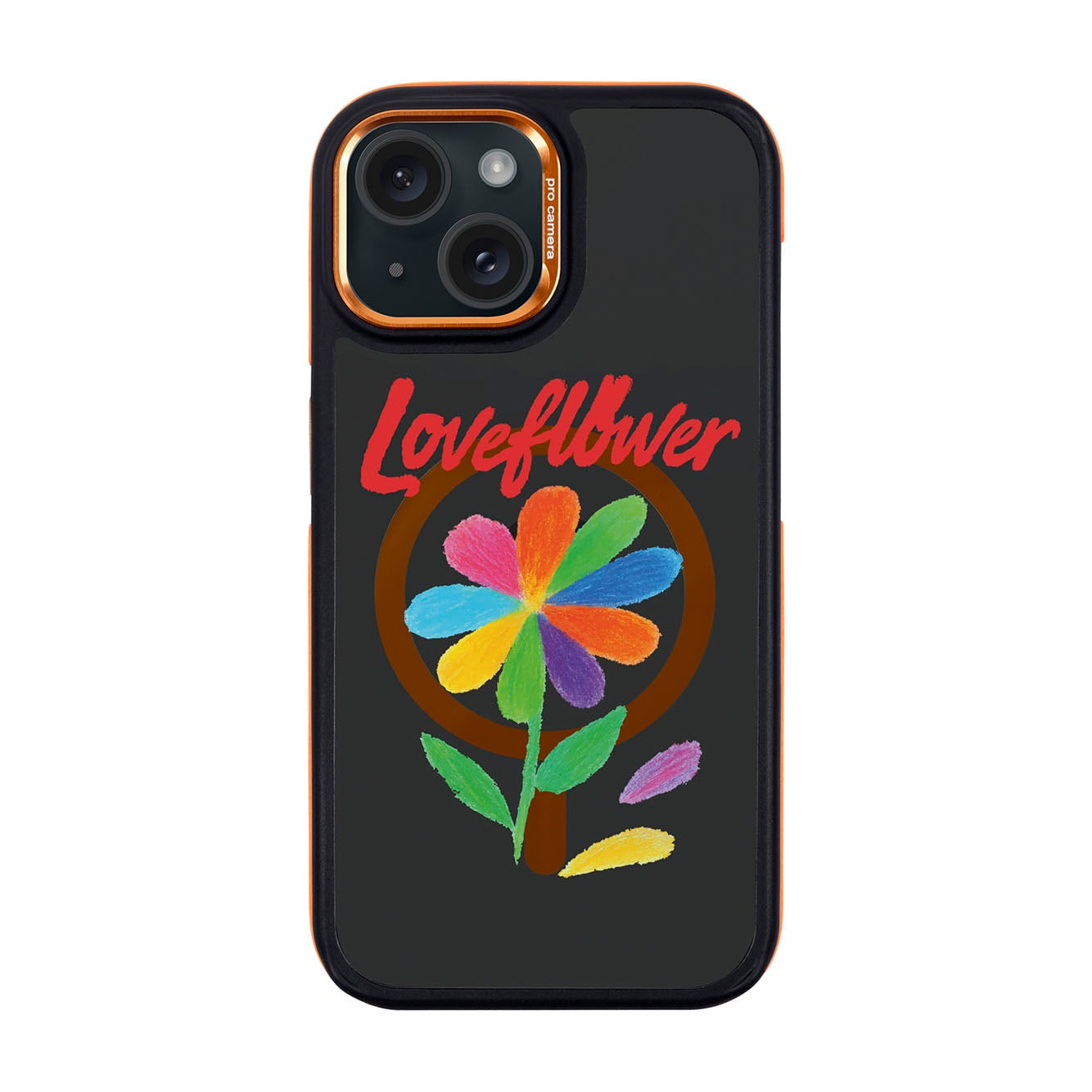 LOVE FLOWER-iPhone 15 Dark Kılıf MagSafe Özellikli