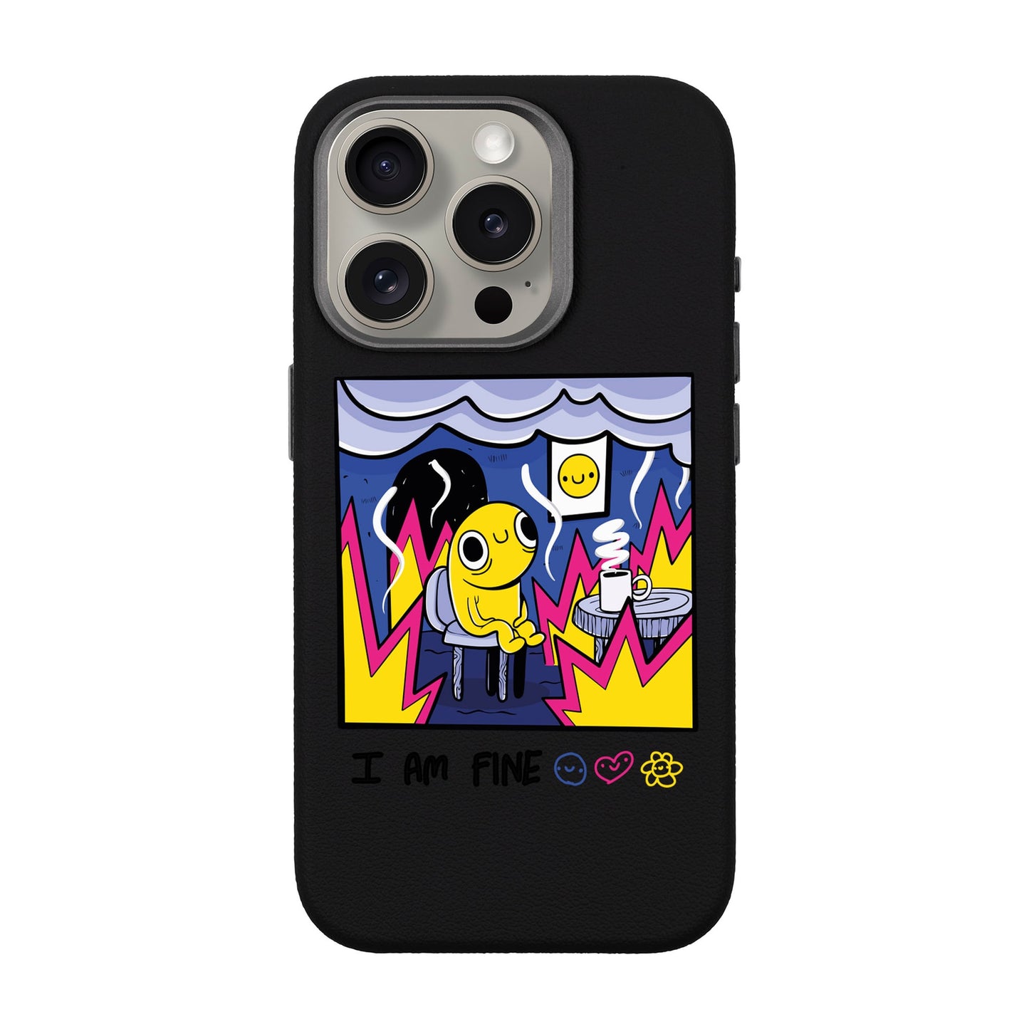 I AM FINE-iPhone 15 Pro Leather Premium Kılıf MagSafe Özellikli