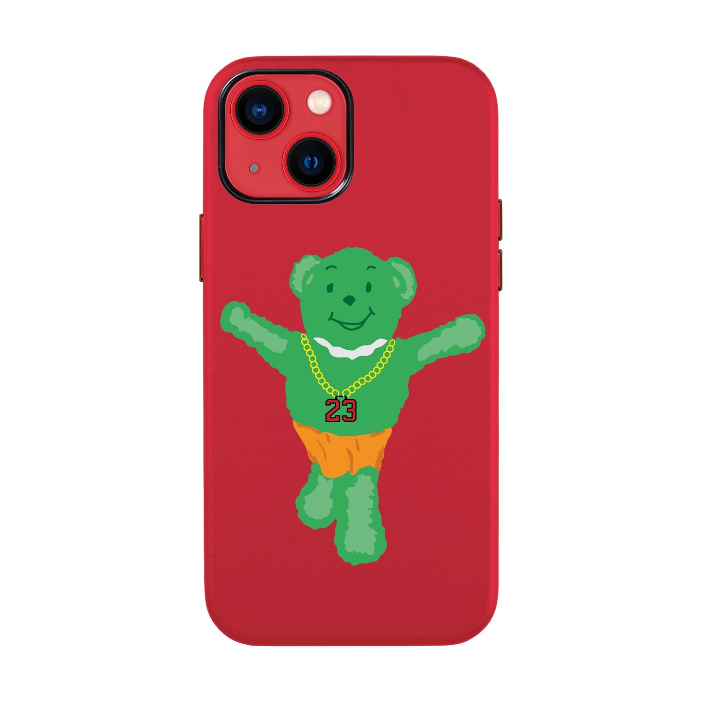 GREEN BEAR-iPhone 14 Leather Kılıf