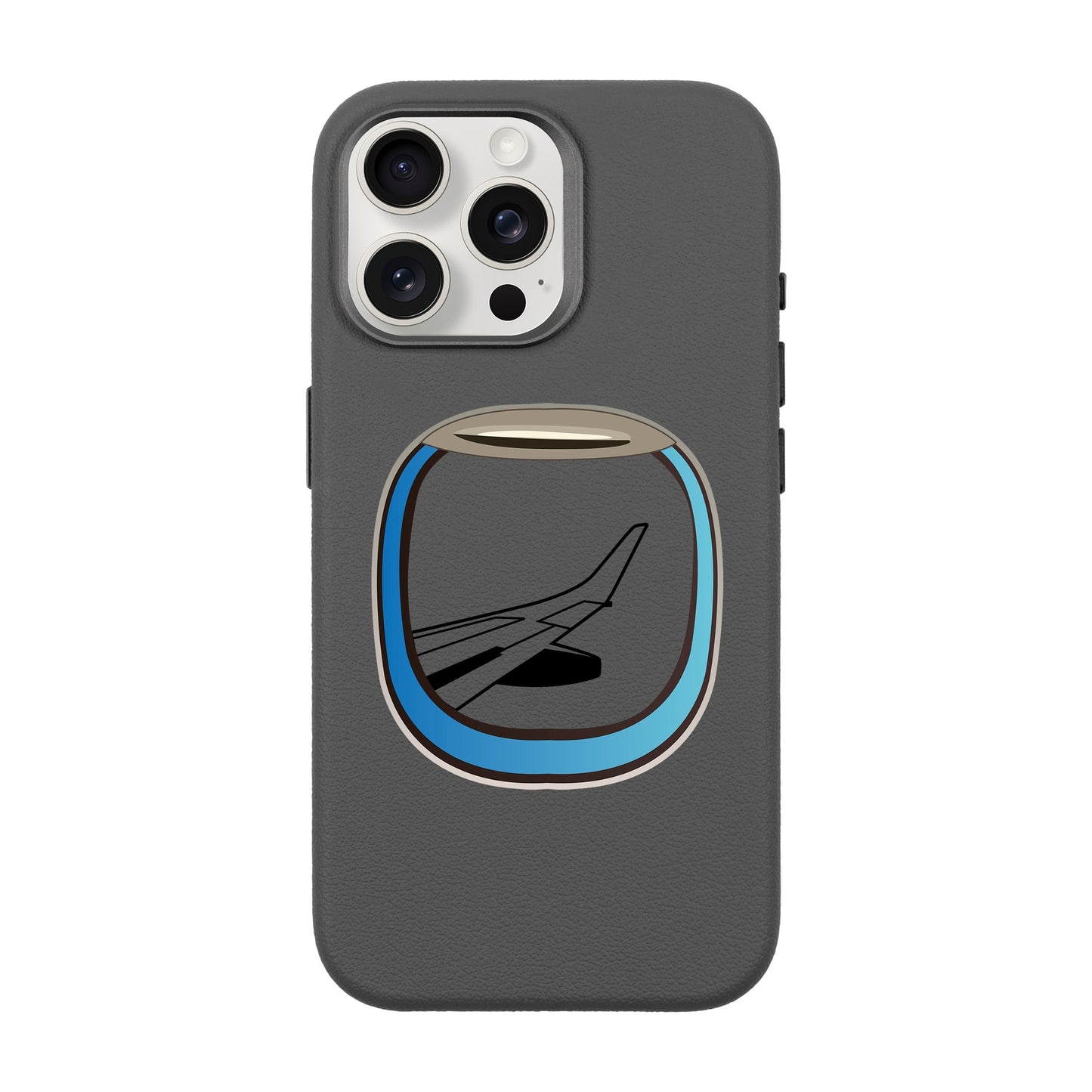 AIRCRAFT WINDOW-iPhone 15 Pro Max Leather Premium Kılıf MagSafe Özellikli