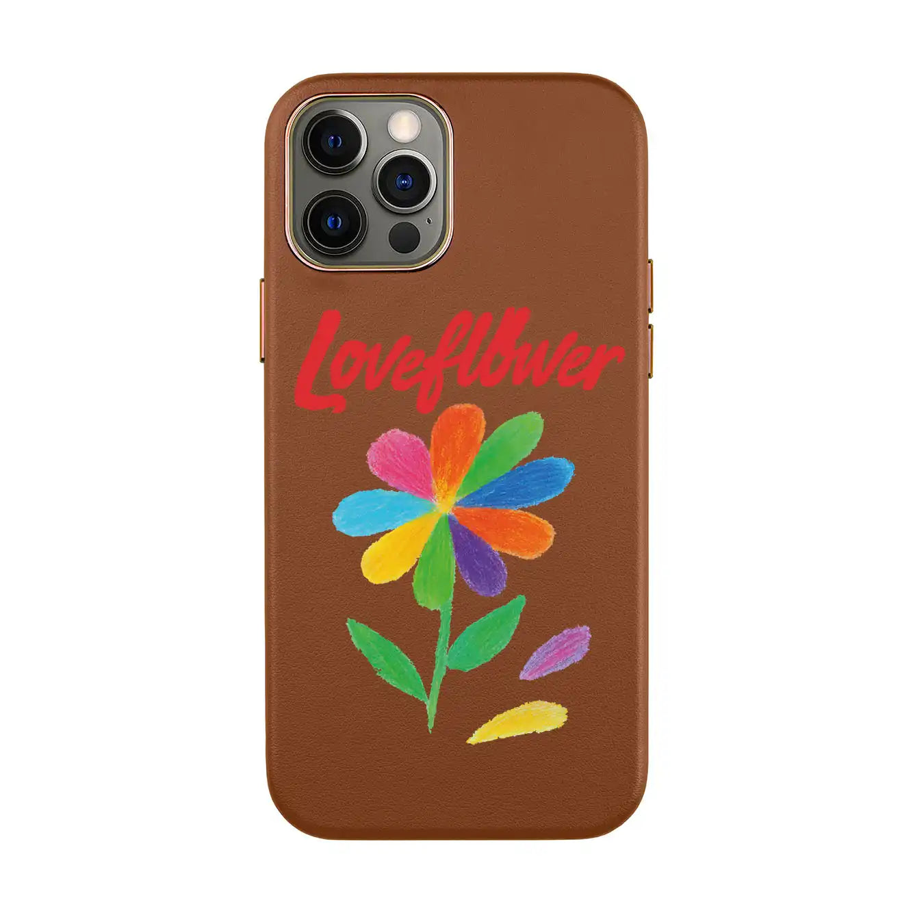 LOVE FLOWER-iPhone 12 Pro Max Leather Kılıf