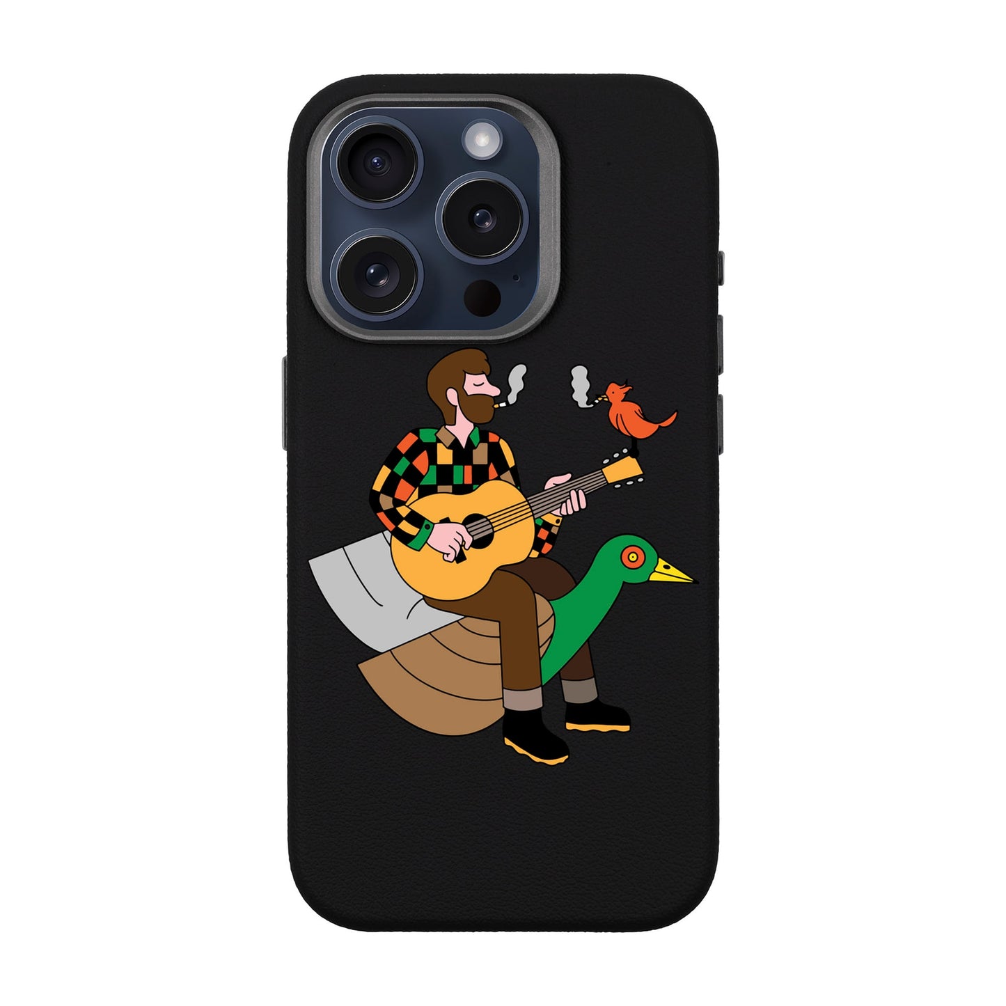 BIRDS OF A FEATHER-iPhone 15 Pro Leather Premium Kılıf MagSafe Özellikli