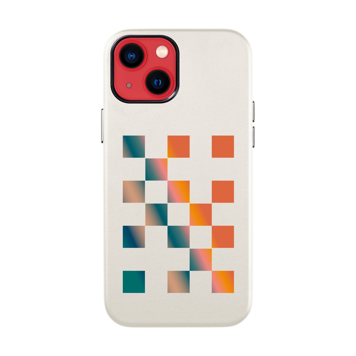 GRADIENT CHECKMATE-iPhone 14 Leather Kılıf