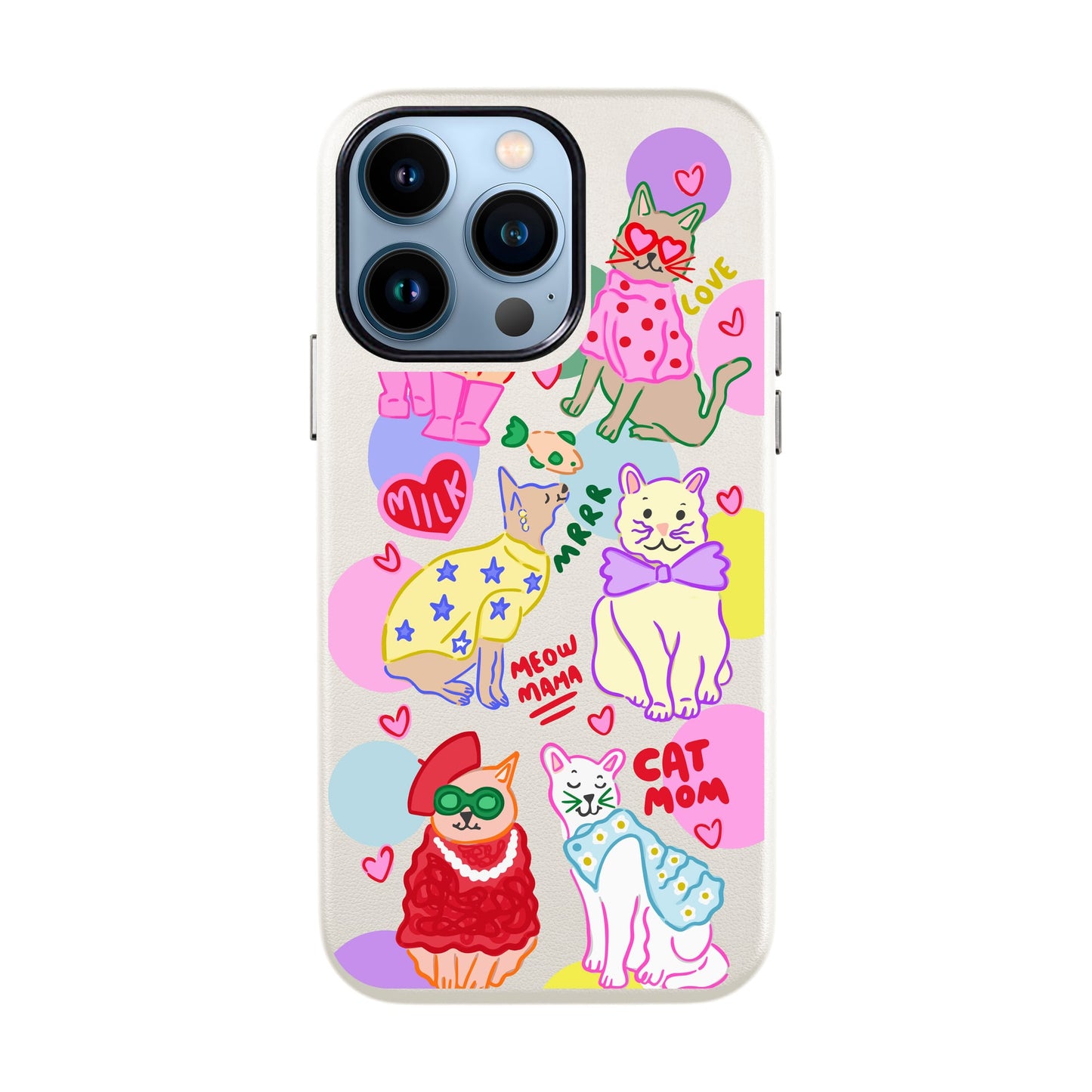 CAT MOM-iPhone 13 Pro Max Leather Kılıf
