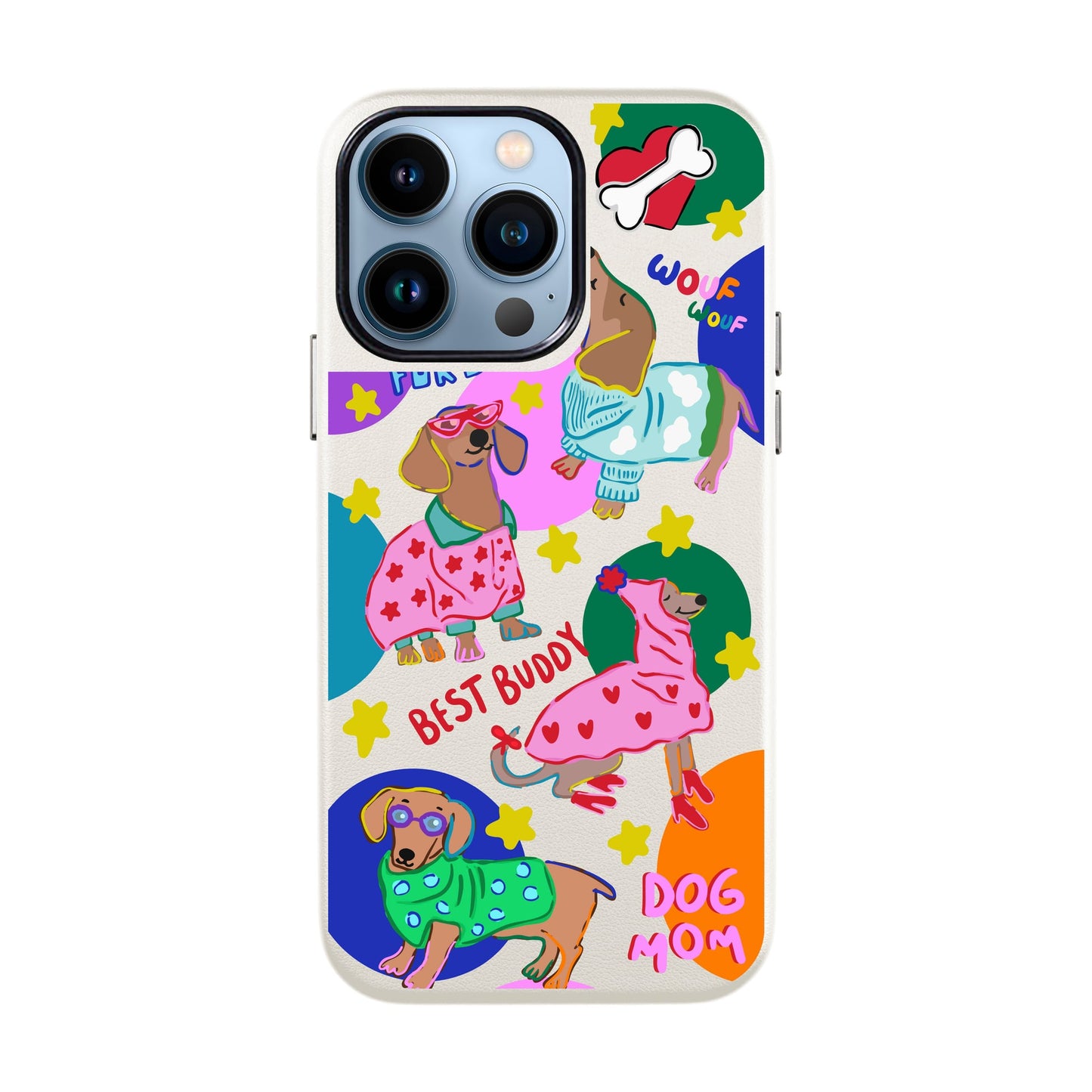 DOG MOM-iPhone 13 Pro Max Leather Kılıf