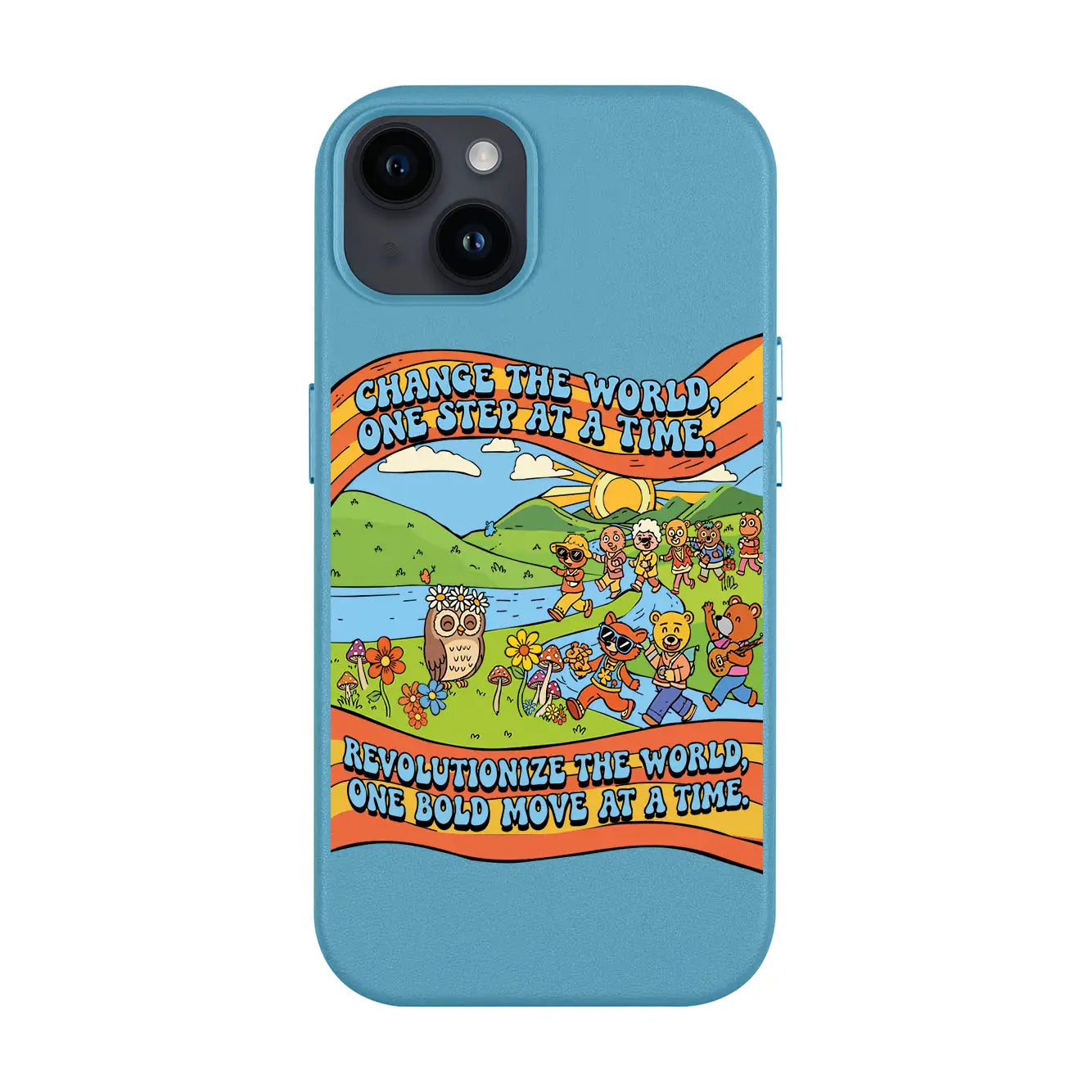 CHANGE THE WORLD-iPhone 14 Plus Leather Kılıf MagSafe Özellikli