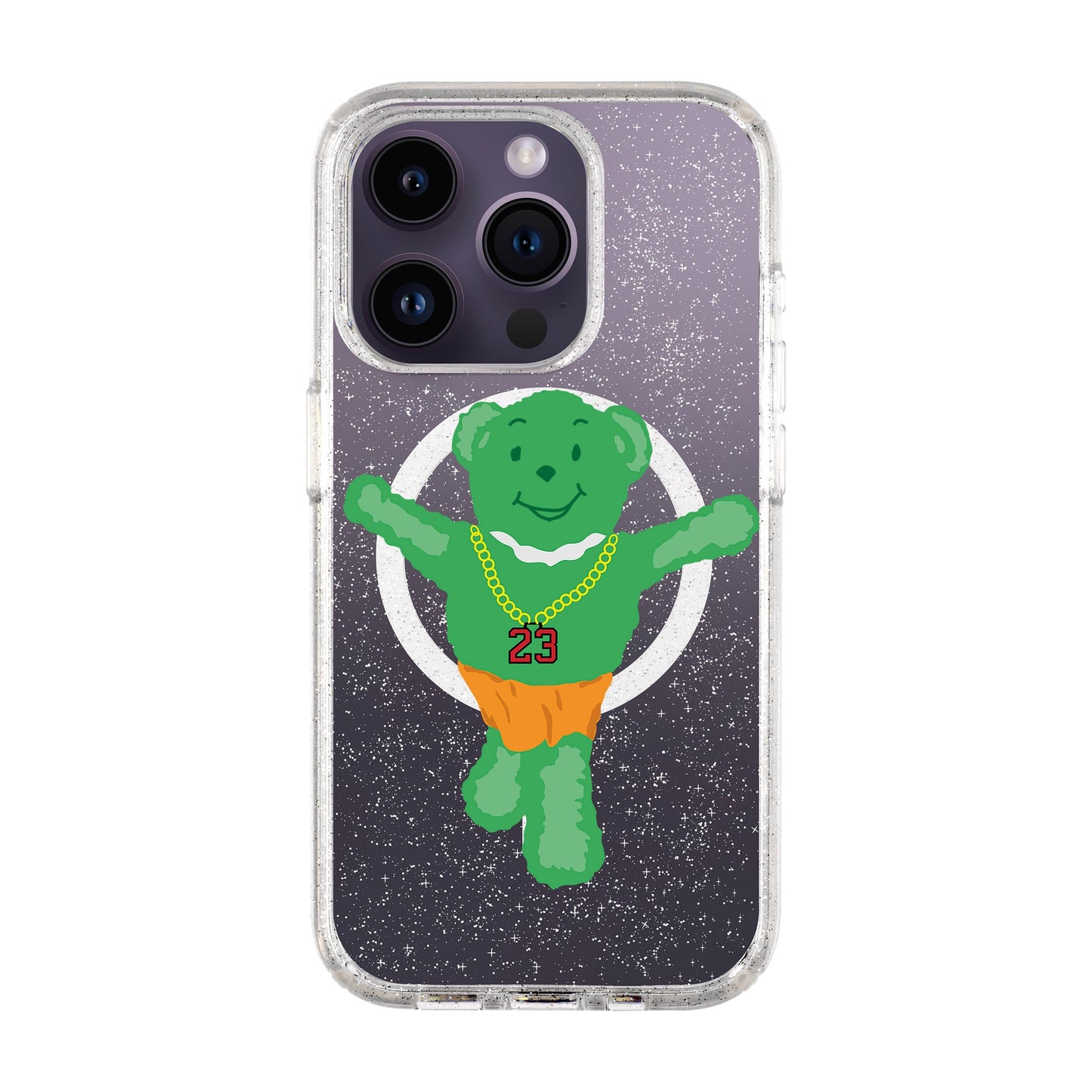 GREEN BEAR-iPhone 14 Pro Shiny Kılıf MagSafe Özellikli