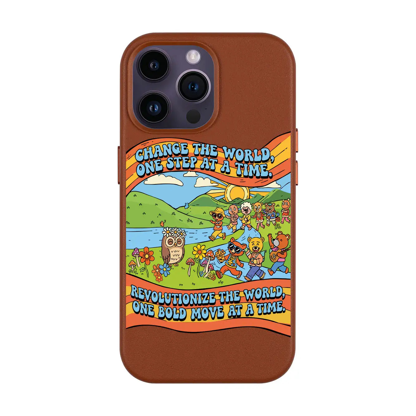 CHANGE THE WORLD-iPhone 14 Pro Max Leather Kılıf MagSafe Özellikli
