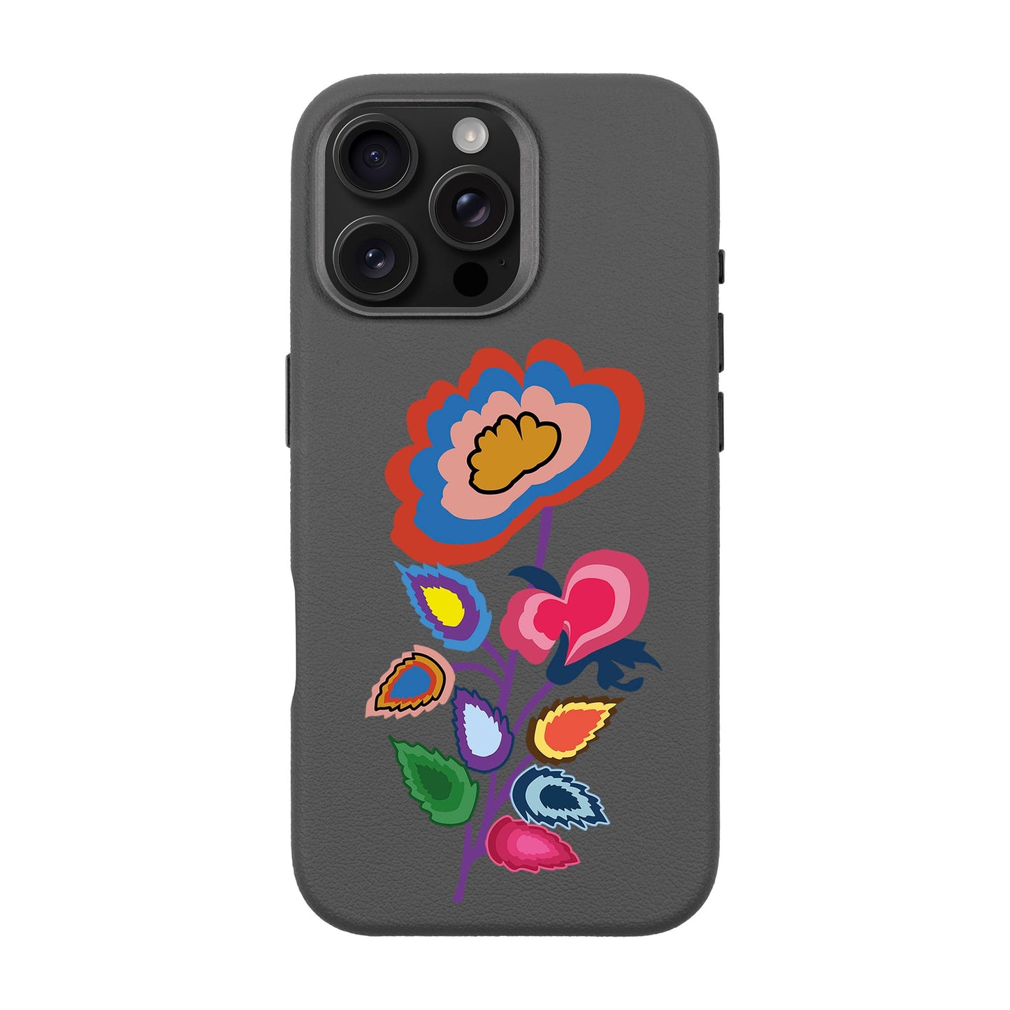 KNITTED FLOWER-iPhone 16 Pro Max Leather Premium Kılıf MagSafe Özellikli