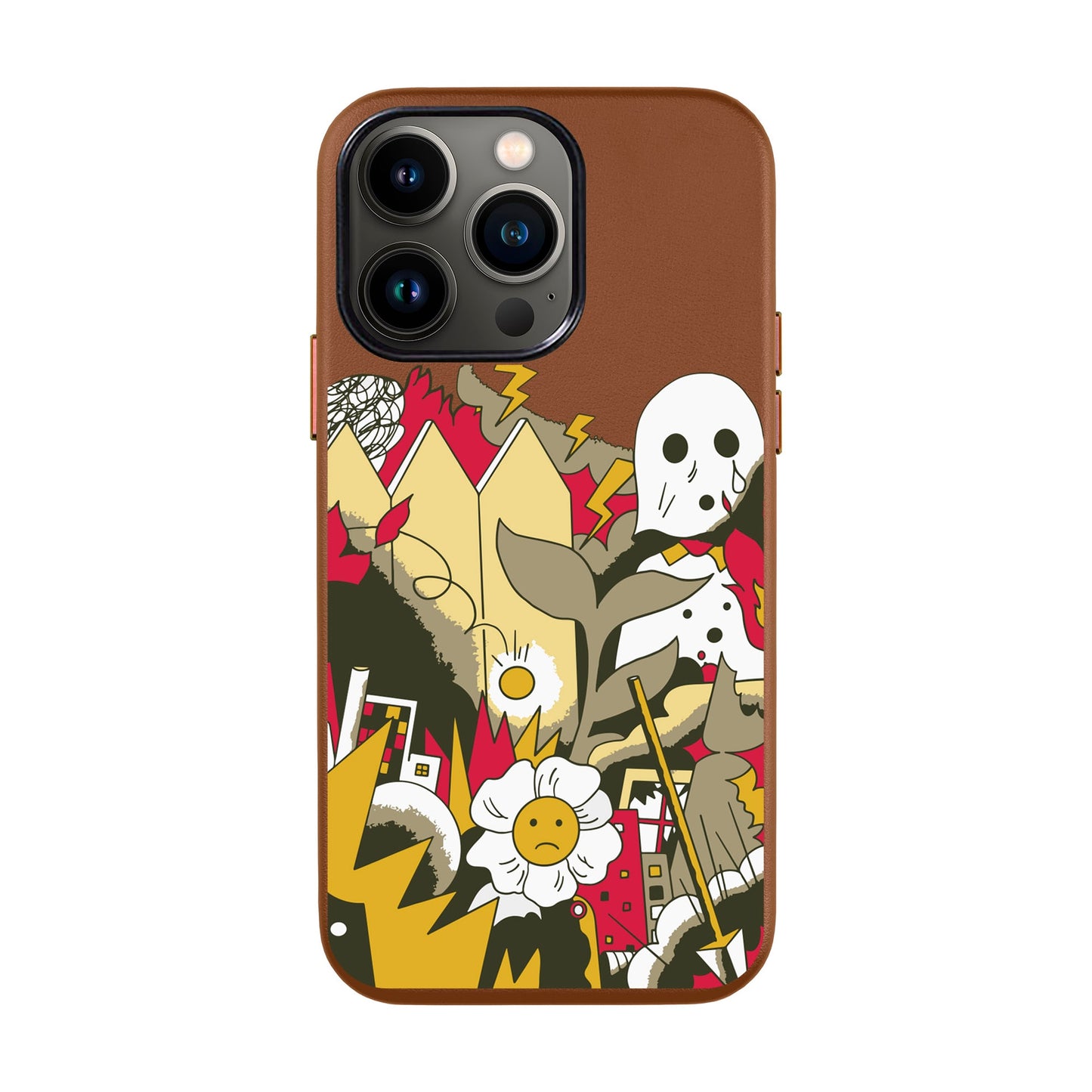 EVERYTHING IS BURNING-iPhone 13 Pro Max Leather Kılıf