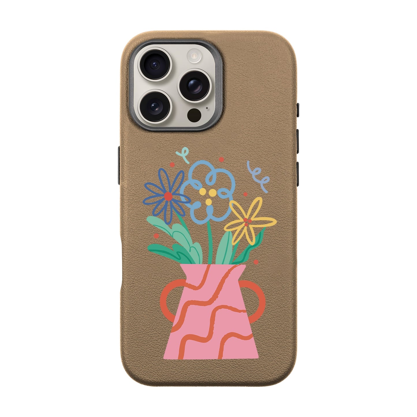 PINK VASE-iPhone 16 Pro Max Leather Premium Kılıf MagSafe Özellikli