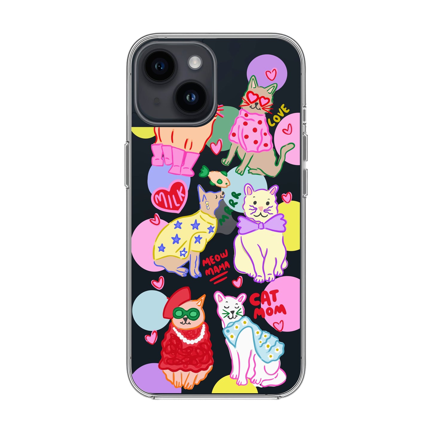 CAT MOM-iPhone 14 Solid Kılıf