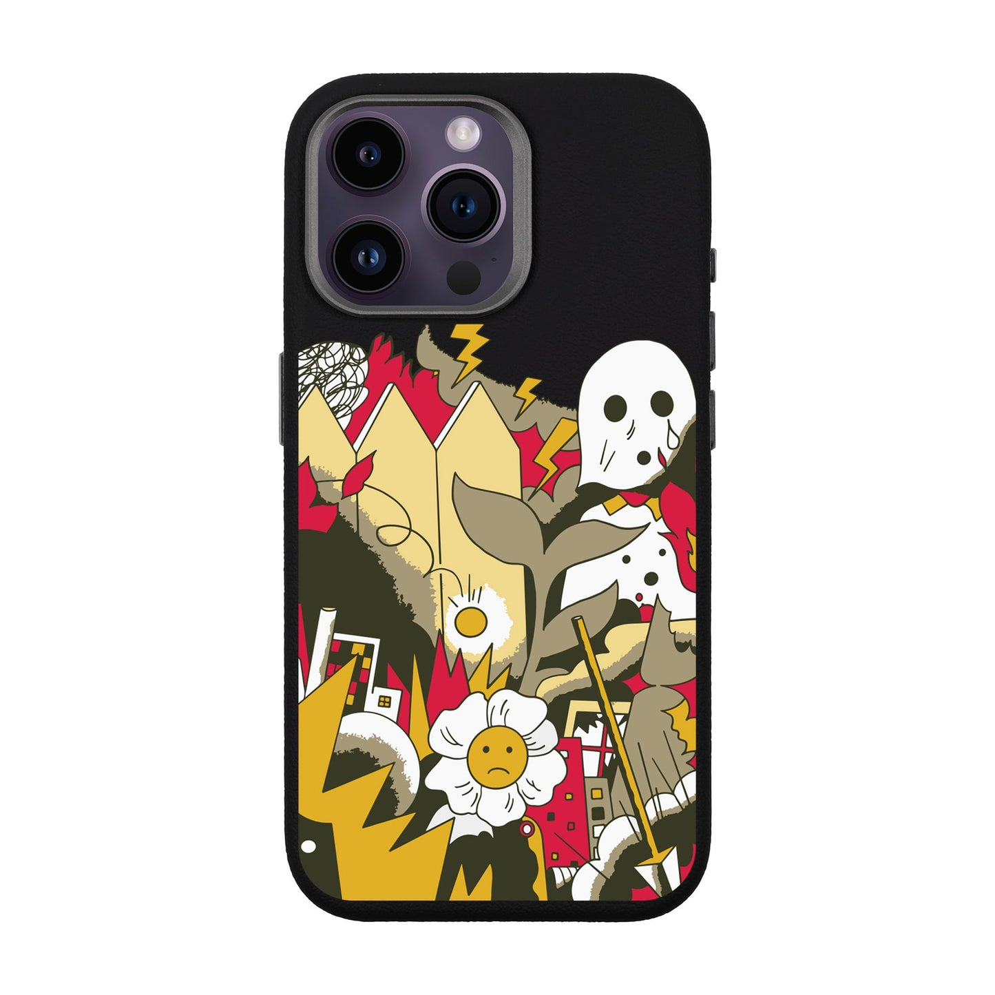 EVERYTHING IS BURNING-iPhone 14 Pro Max Leather Premium Kılıf MagSafe Özellikli