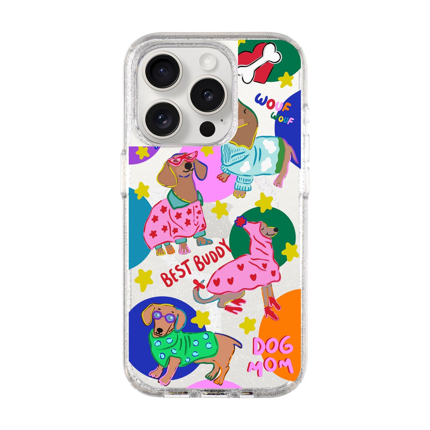 DOG MOM-iPhone 15 Pro Shiny Kılıf MagSafe Özellikli