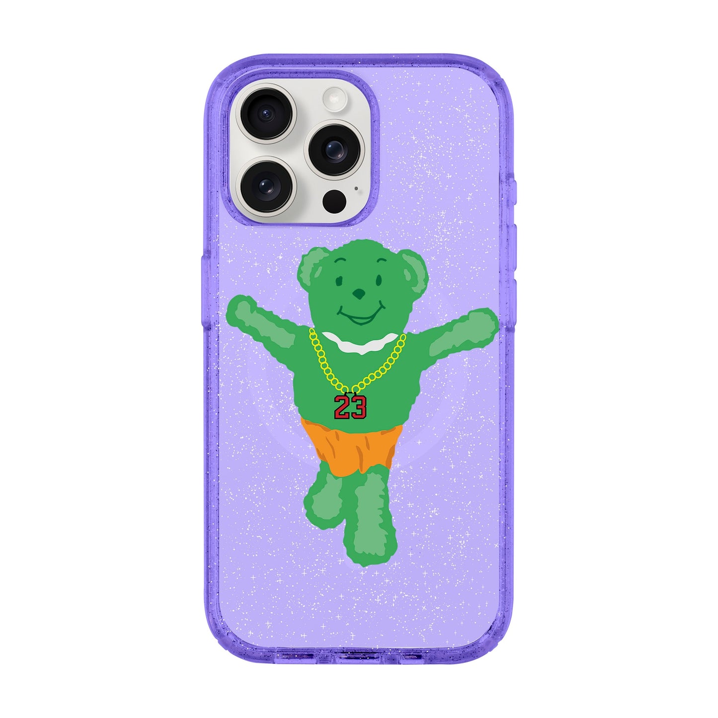 GREEN BEAR-iPhone 15 Pro Max Shiny Kılıf MagSafe Özellikli
