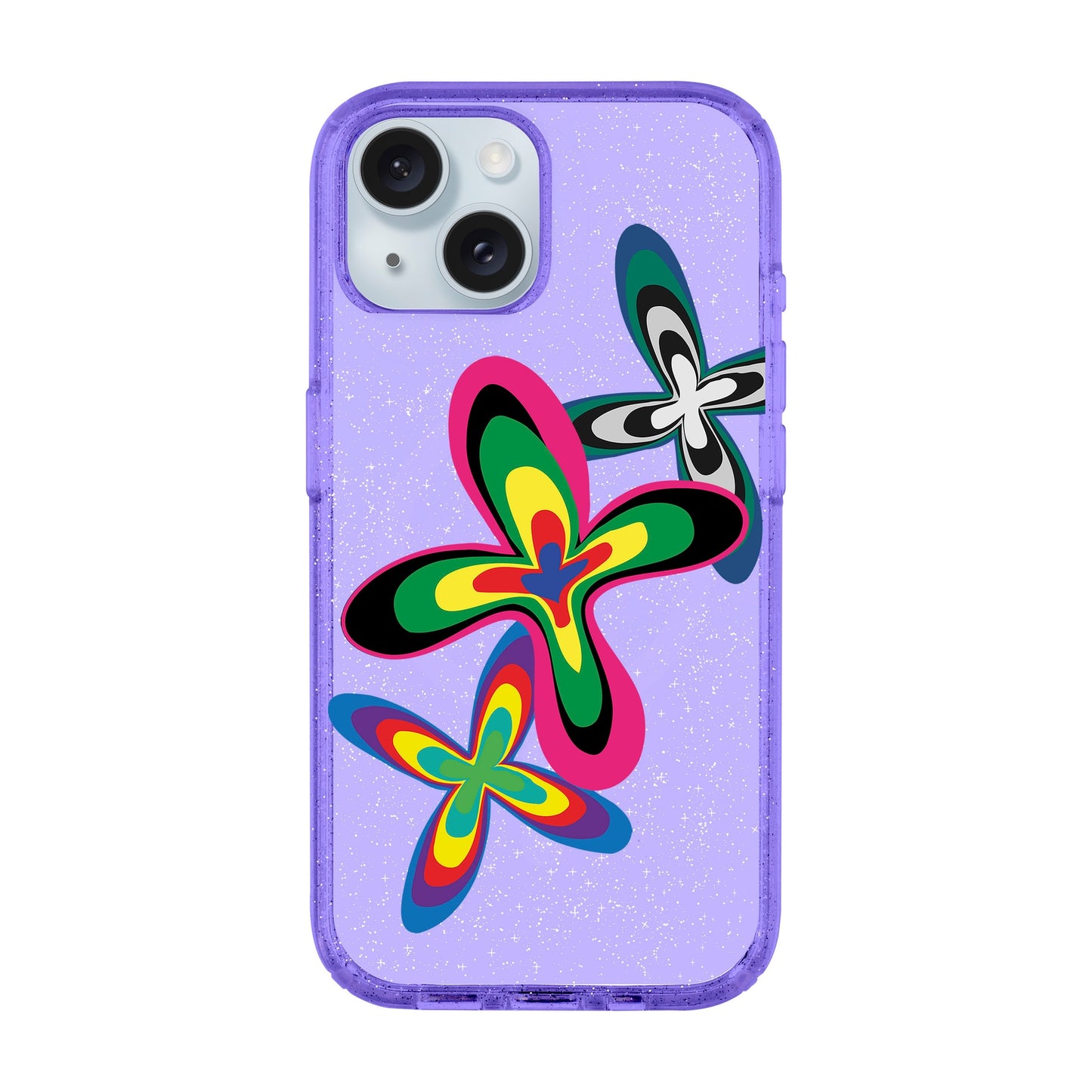 COLOR FLOWER-iPhone 15 Plus Shiny Kılıf MagSafe Özellikli