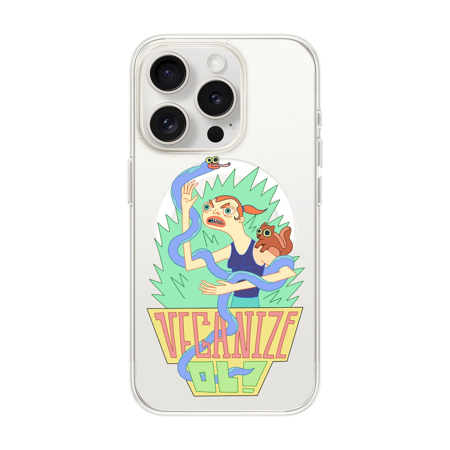 VEGANİZE-iPhone 15 Pro Solid Kılıf MagSafe Özellikli