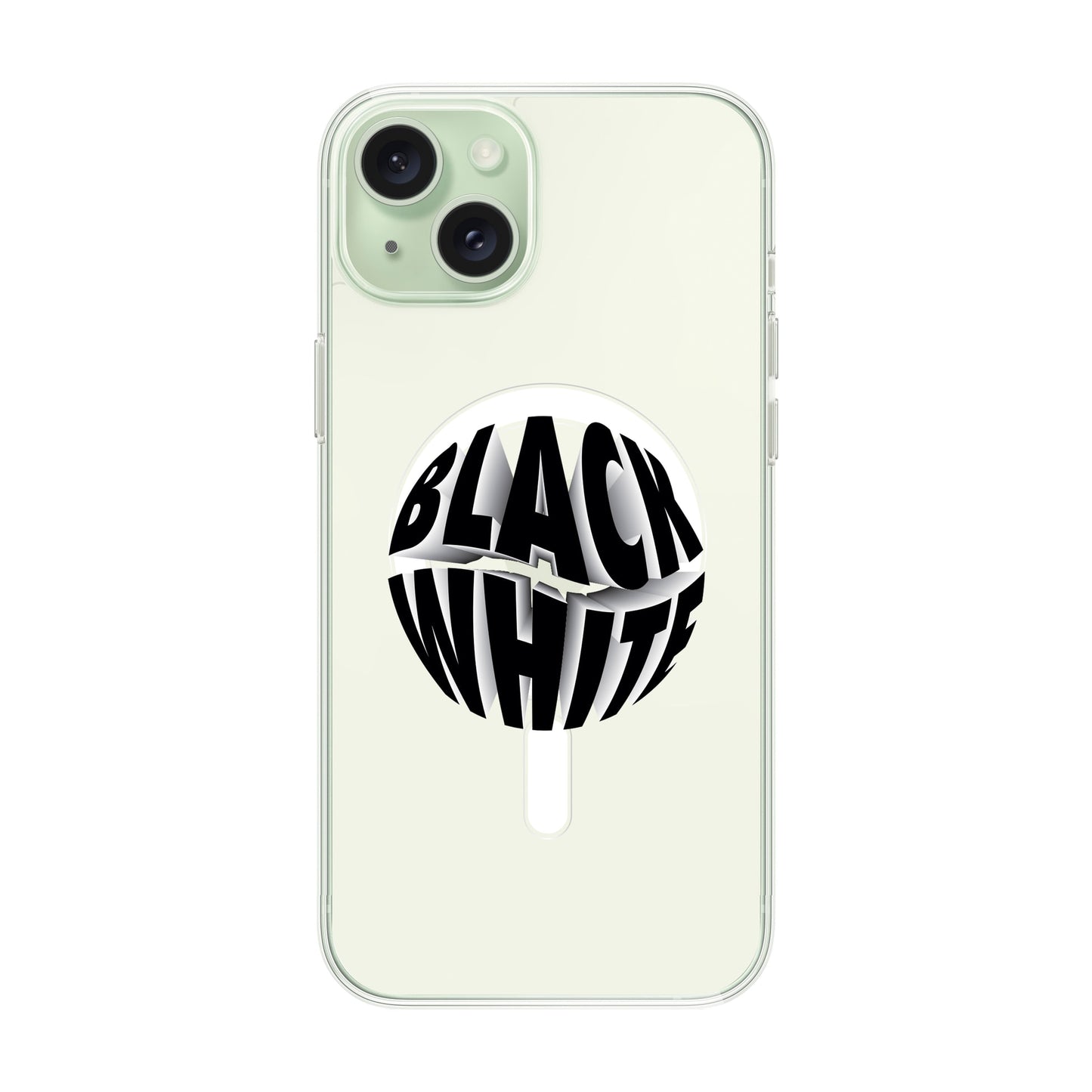 BLACK WHITE-iPhone 15 Plus Solid Kılıf MagSafe Özellikli