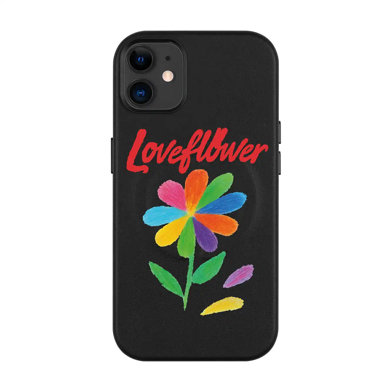 LOVE FLOWER-iPhone 11 Leather Kılıf MagSafe Özellikli