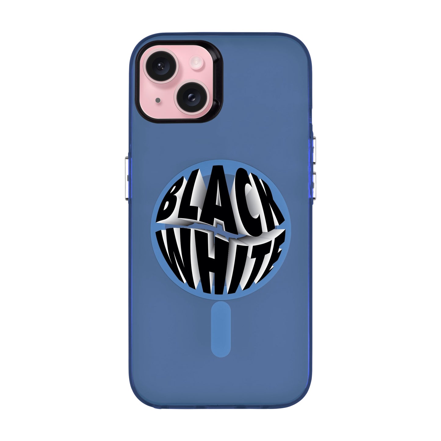 BLACK WHITE-iPhone 15 Plus Hold Kılıf MagSafe Özellikli