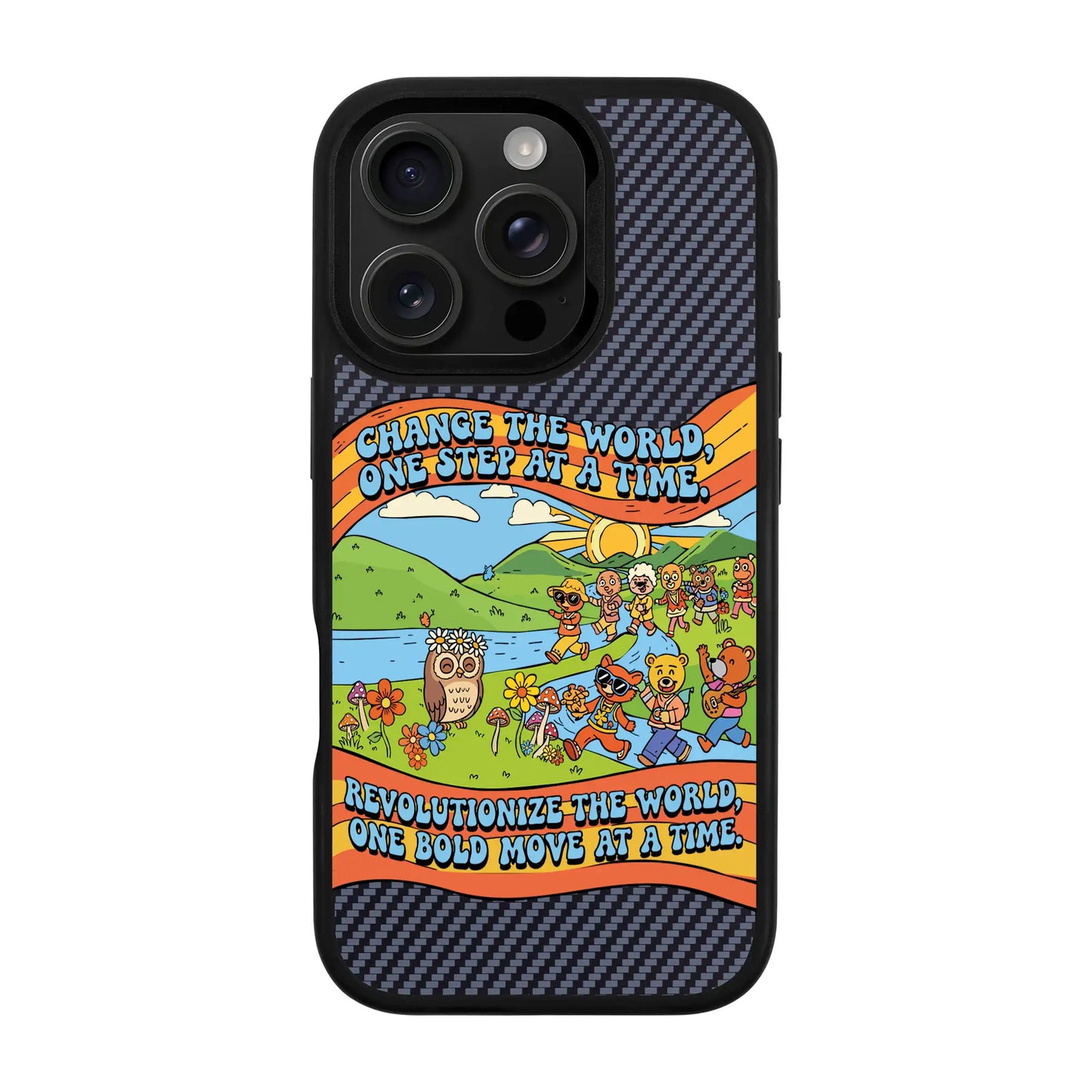 CHANGE THE WORLD-iPhone 16 Pro Plaid Kılıf MagSafe Özellikli