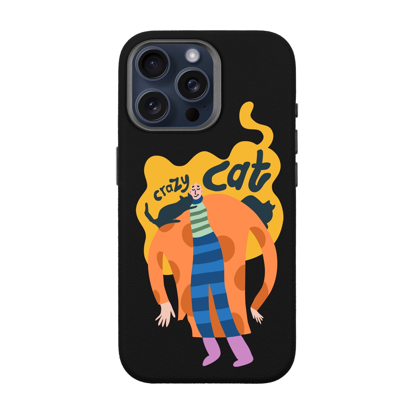 CRAZY CAT-iPhone 15 Pro Max Leather Premium Kılıf MagSafe Özellikli
