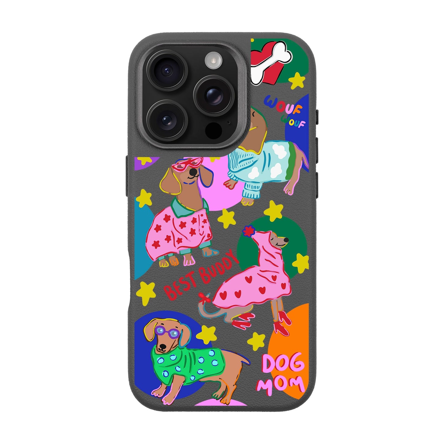 DOG MOM-iPhone 16 Pro Leather Premium Kılıf MagSafe Özellikli