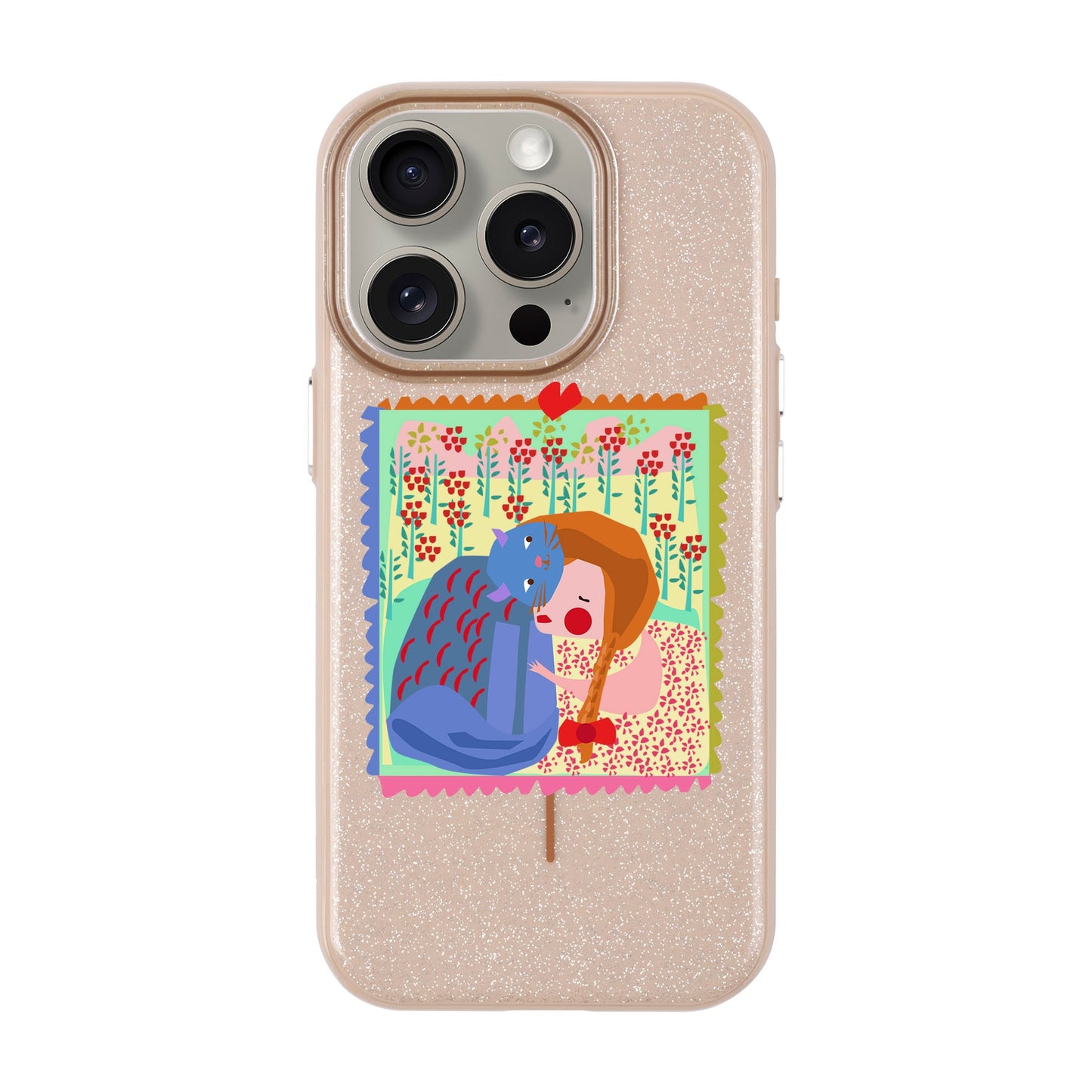KEDİ POSTA PULU-iPhone 15 Pro Radiant Kılıf MagSafe Özellikli