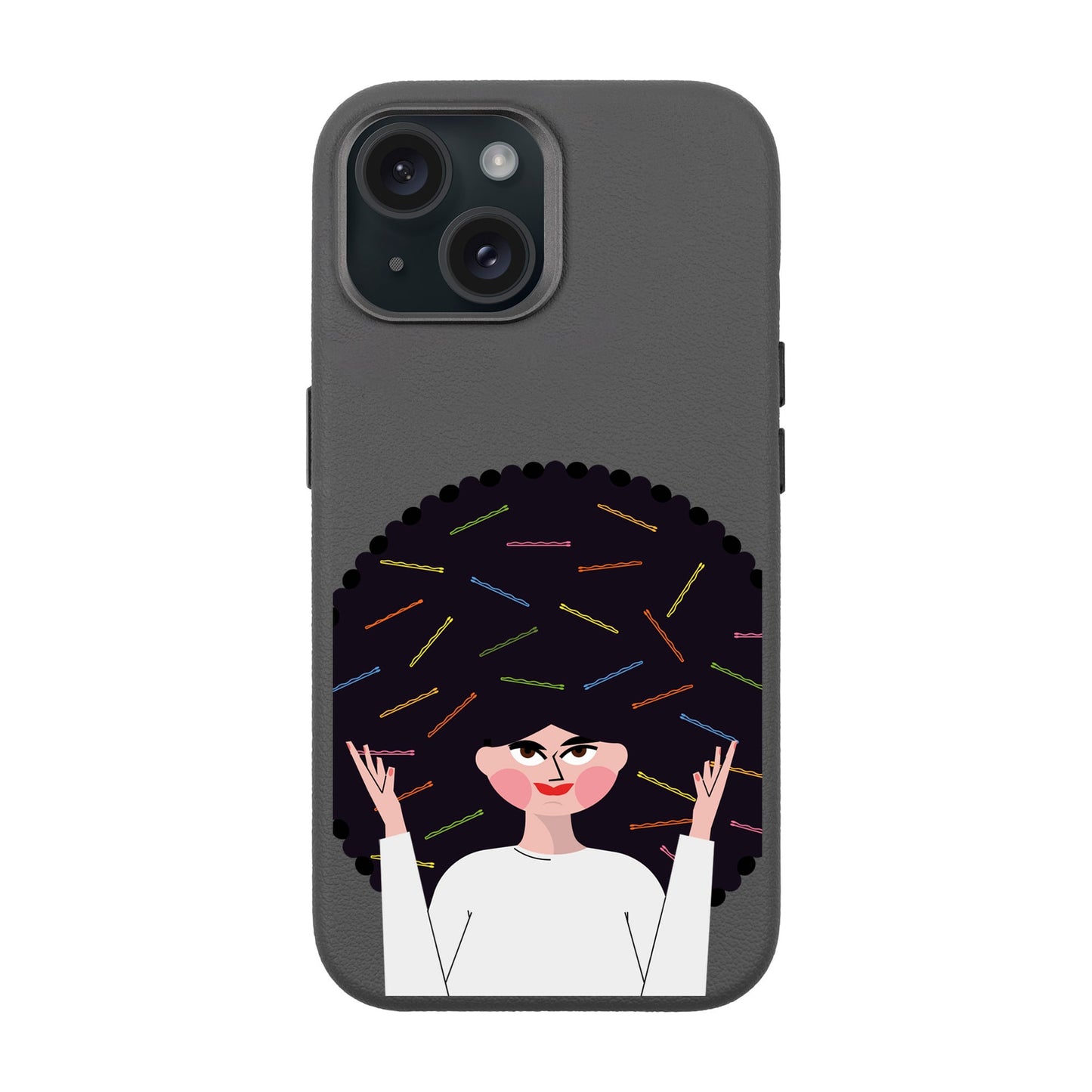 TANGLES OF HAPPINESS-iPhone 15 Leather Premium Kılıf MagSafe Özellikli
