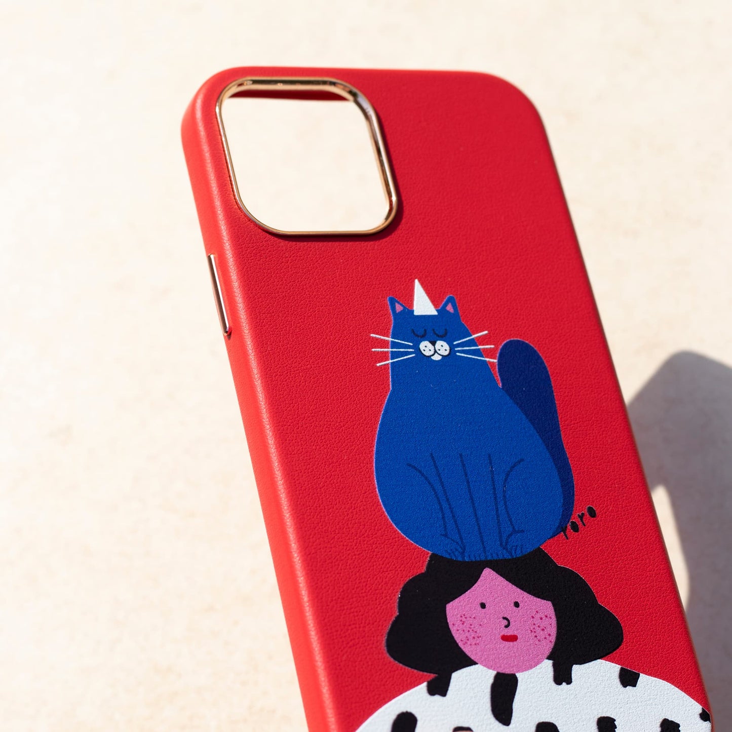 NAUGHTY CAT-iPhone 12 Mini Leather Kılıf