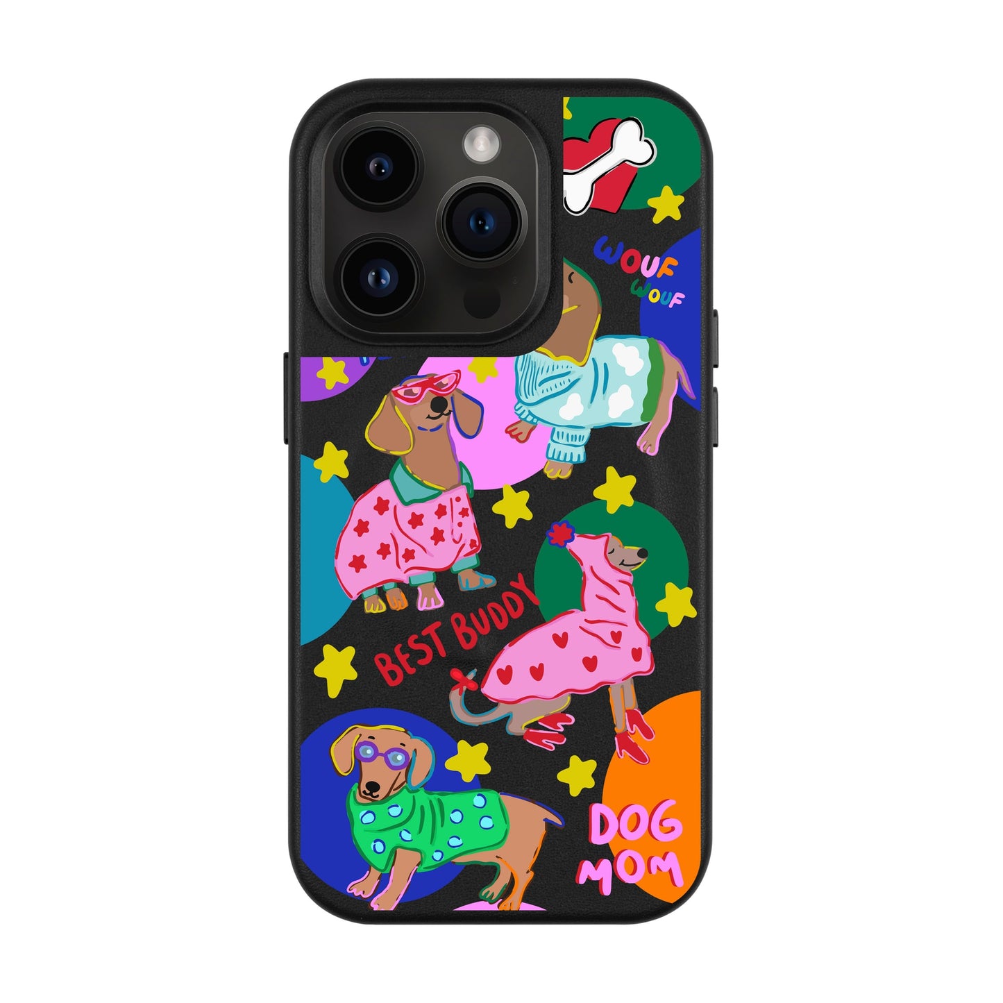 DOG MOM-iPhone 14 Pro Leather Kılıf MagSafe Özellikli