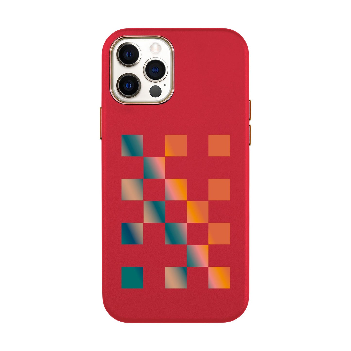 GRADIENT CHECKMATE-iPhone 11 Pro Max Leather Kılıf