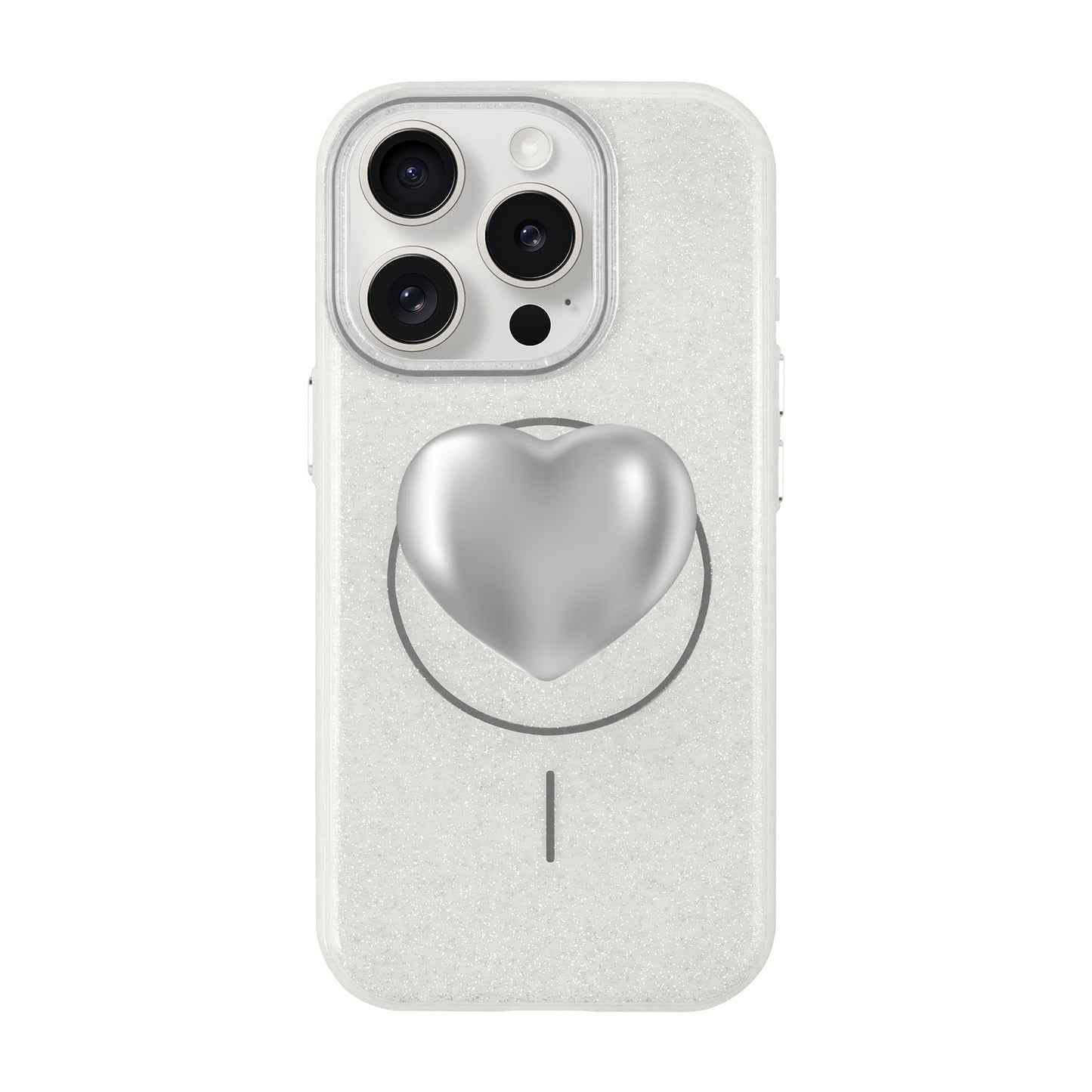 SILVER HEART-iPhone 15 Pro Radiant Kılıf MagSafe Özellikli