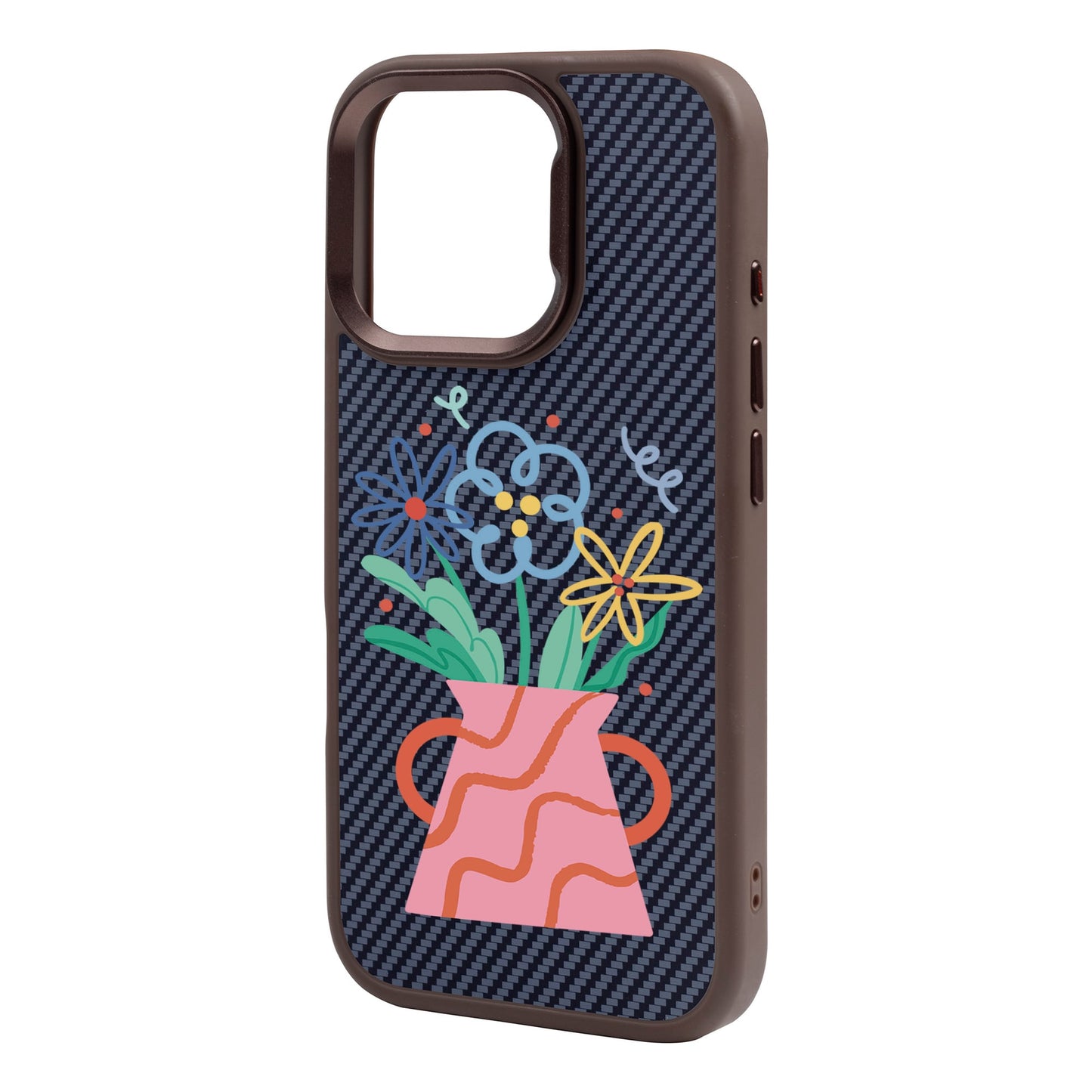 PINK VASE-iPhone 16 Pro Max Plaid Kılıf MagSafe Özellikli